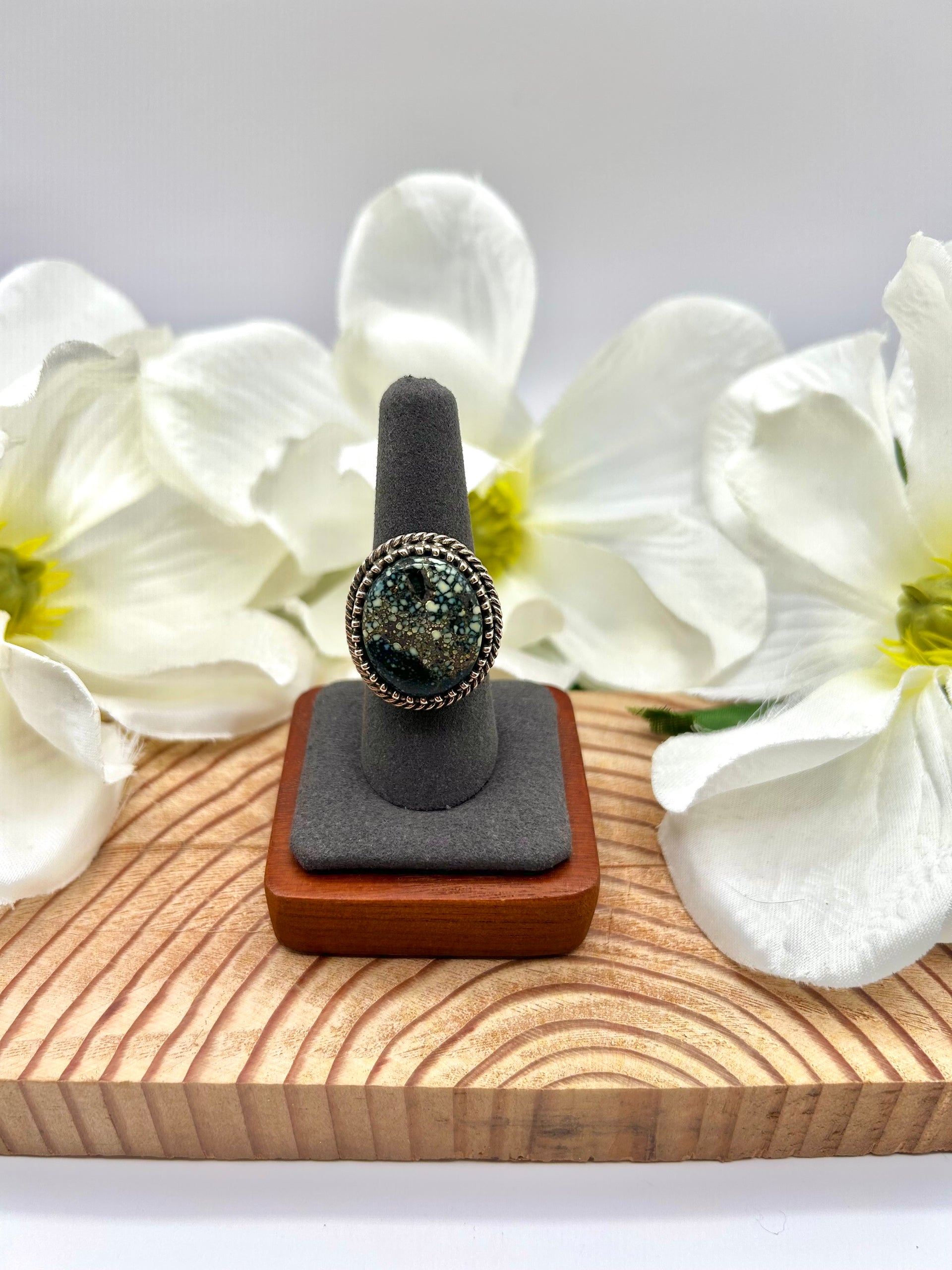 Ben Jimenez New Lander Variscite & Sterling Silver Ring Size 8
