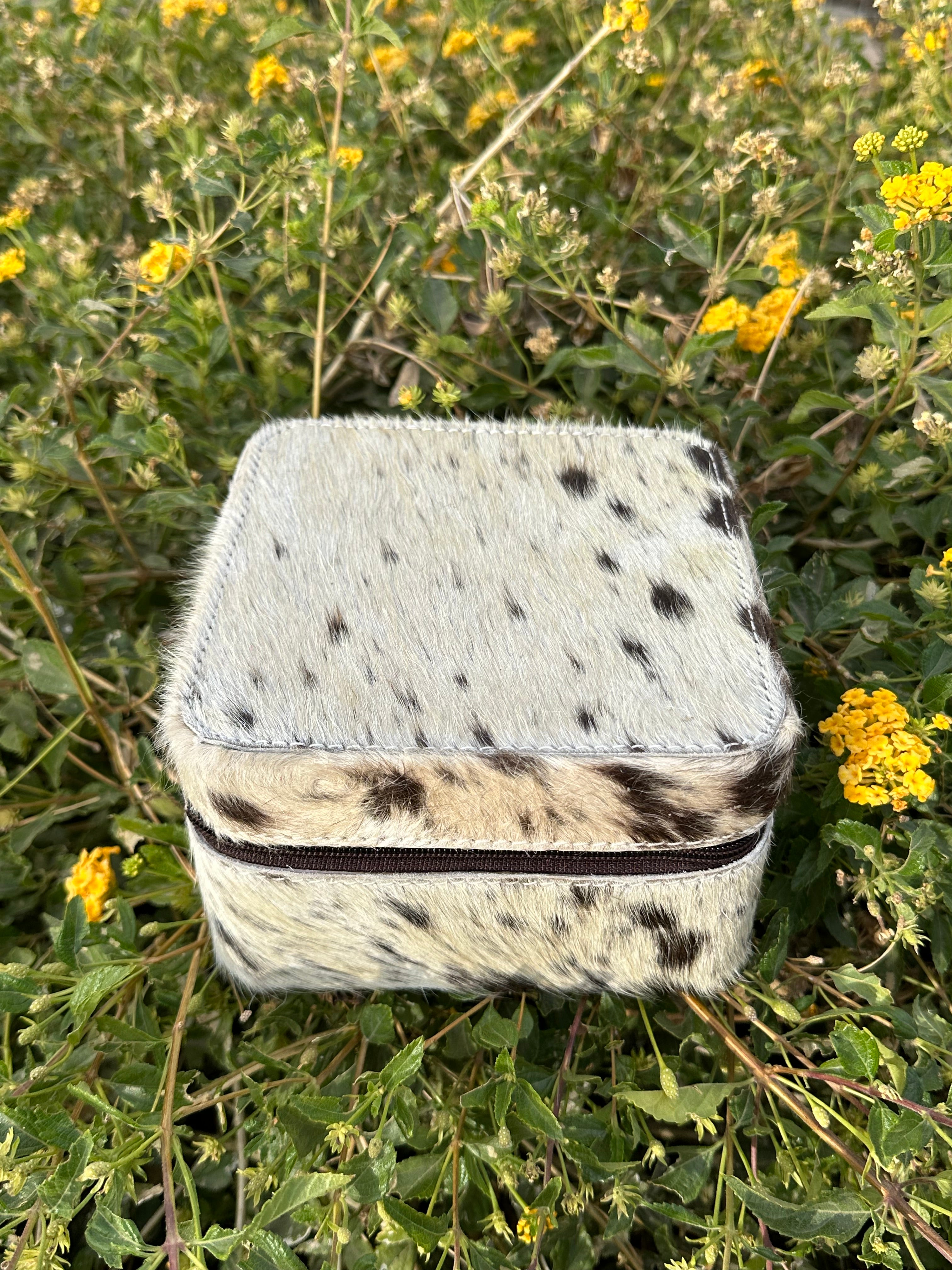 Genuine Leather Cowhide Jewelry Box