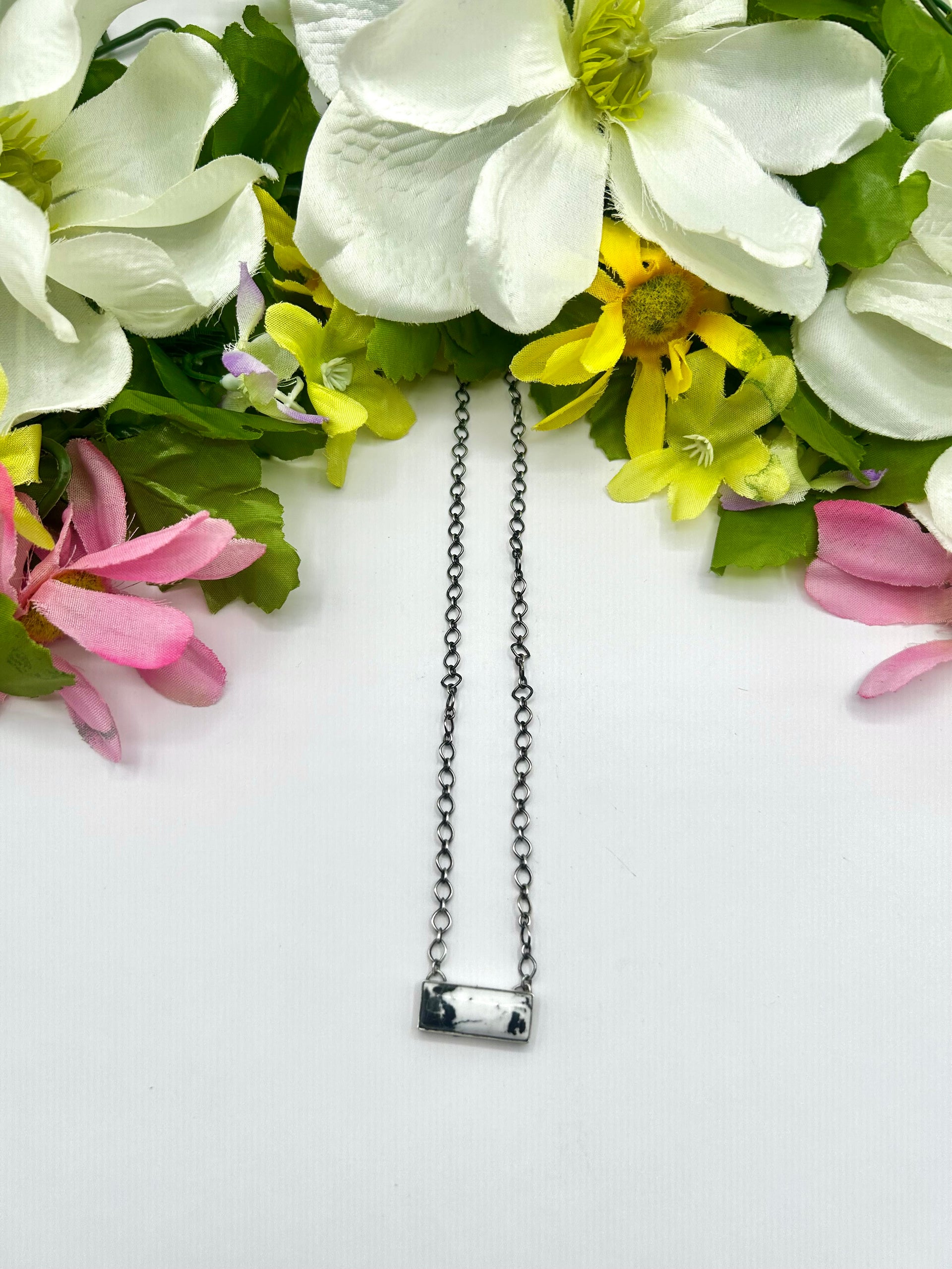 Navajo Made White Buffalo & Sterling Silver Necklace