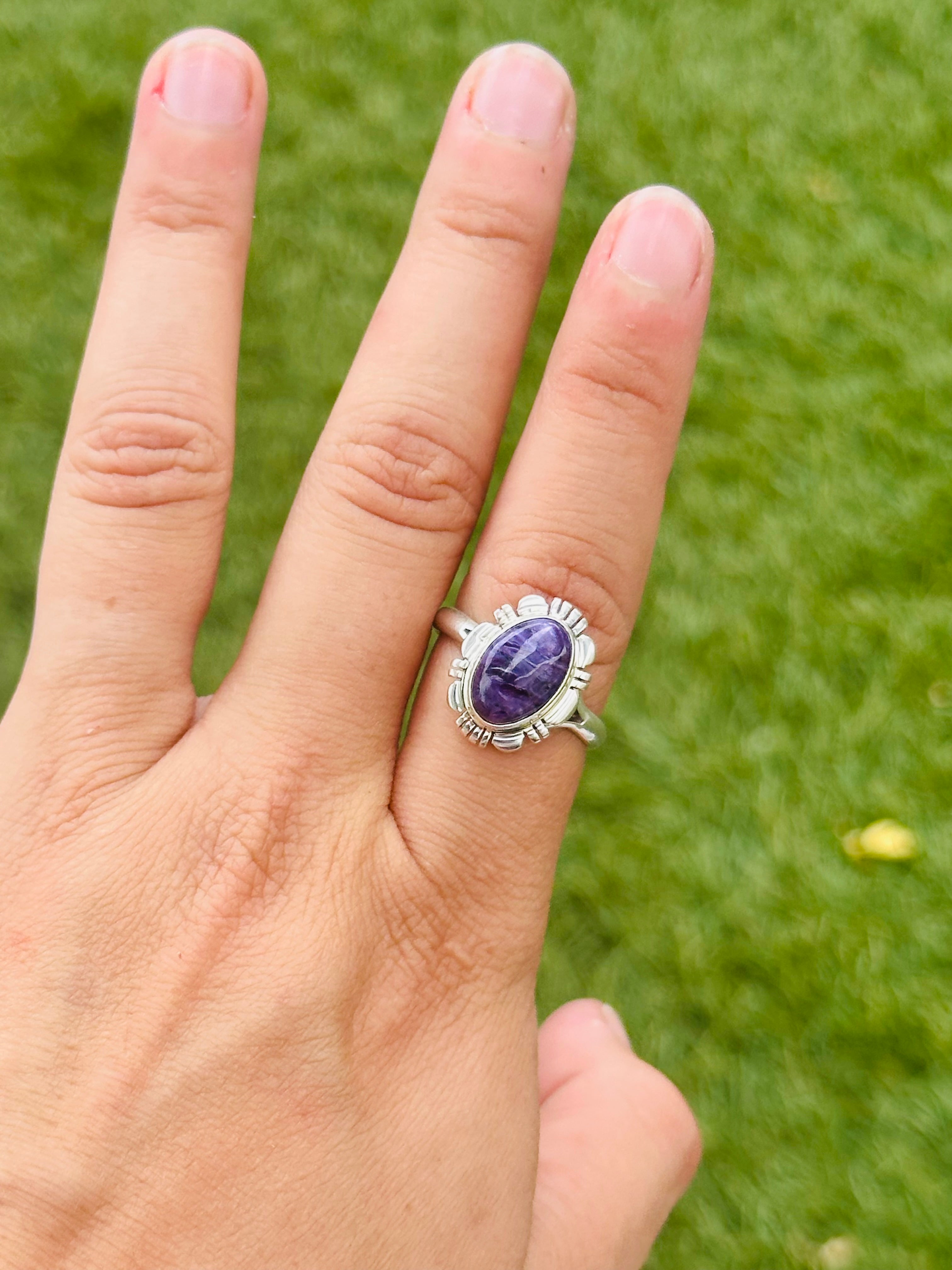 Jerold Francisco Charoite & Sterling Silver Ring