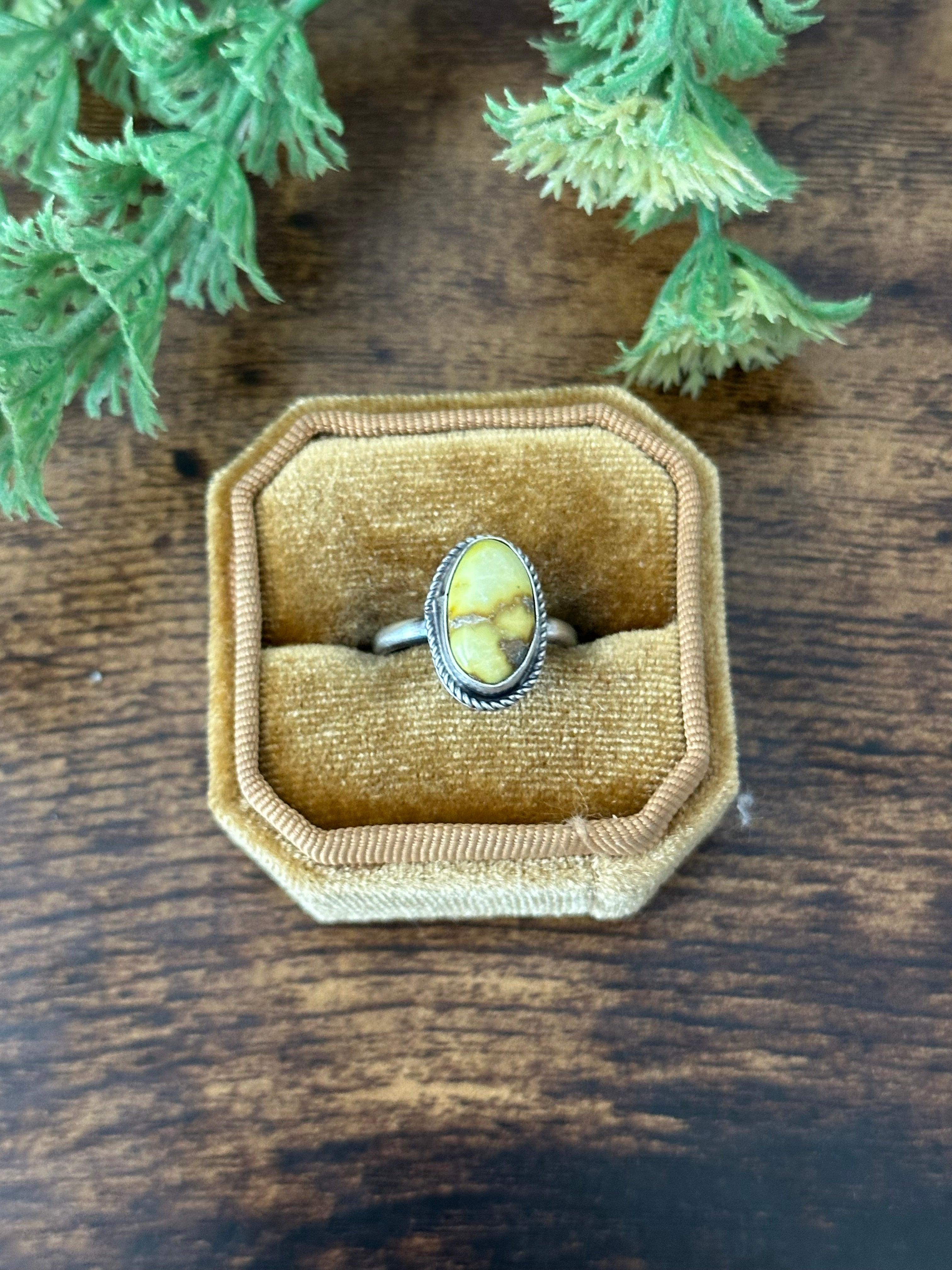 Navajo Handmade Palomino Variscite & Sterling Silver Rings