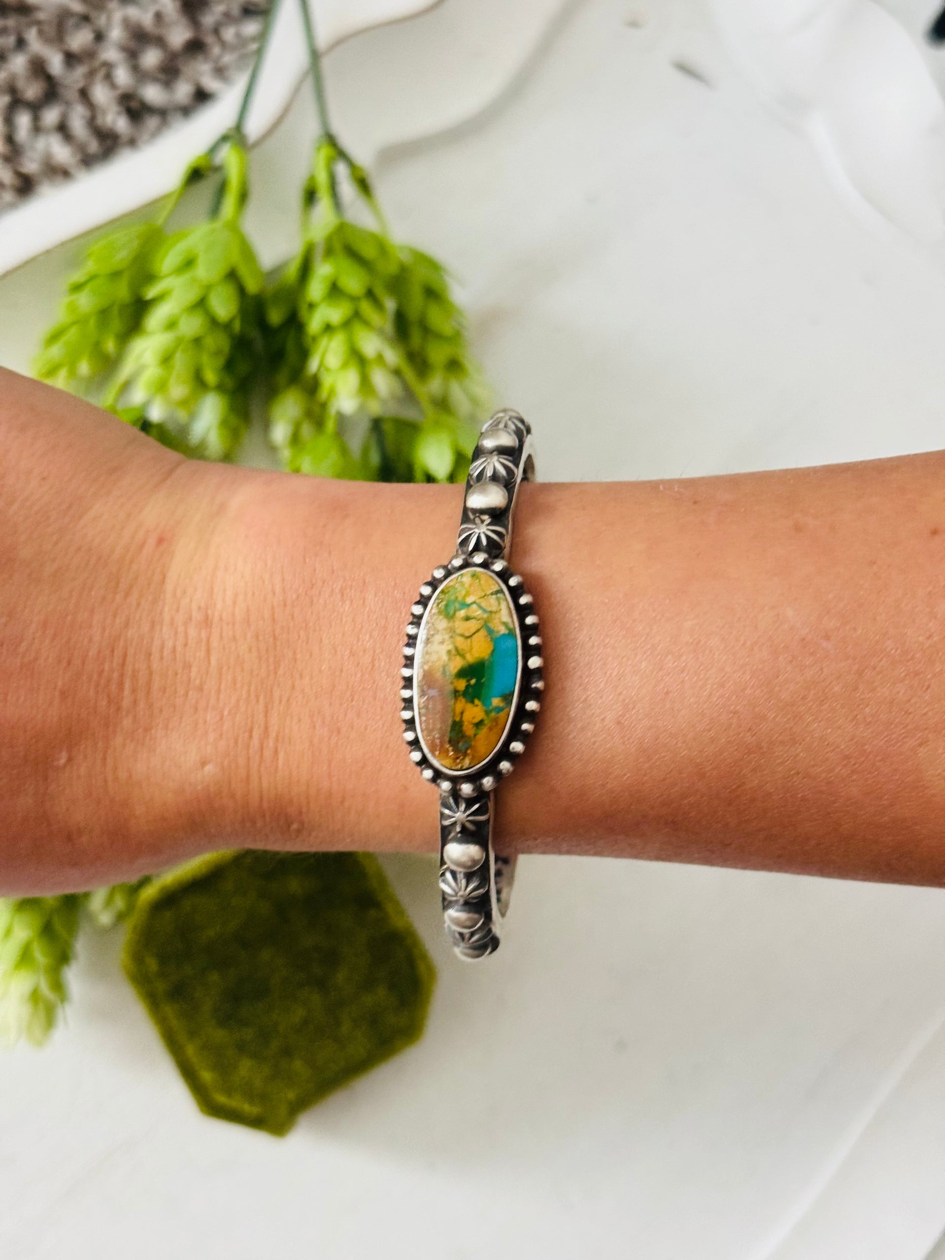 LeRoy James Royston Turquoise & Sterling Silver Cuff Bracelet