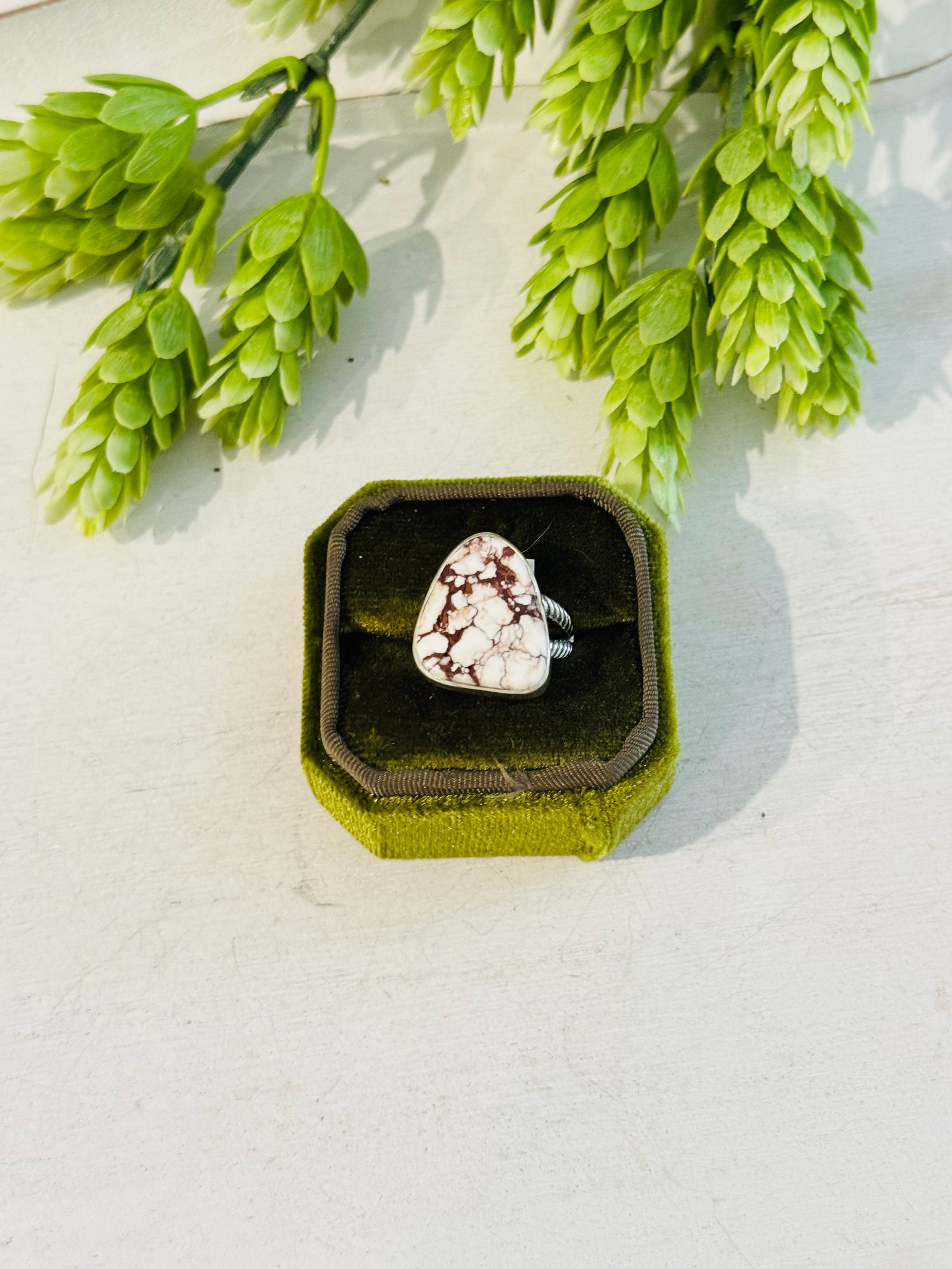 Southwest Made Wild Horse & Sterling Sliver Ring Size 7.75