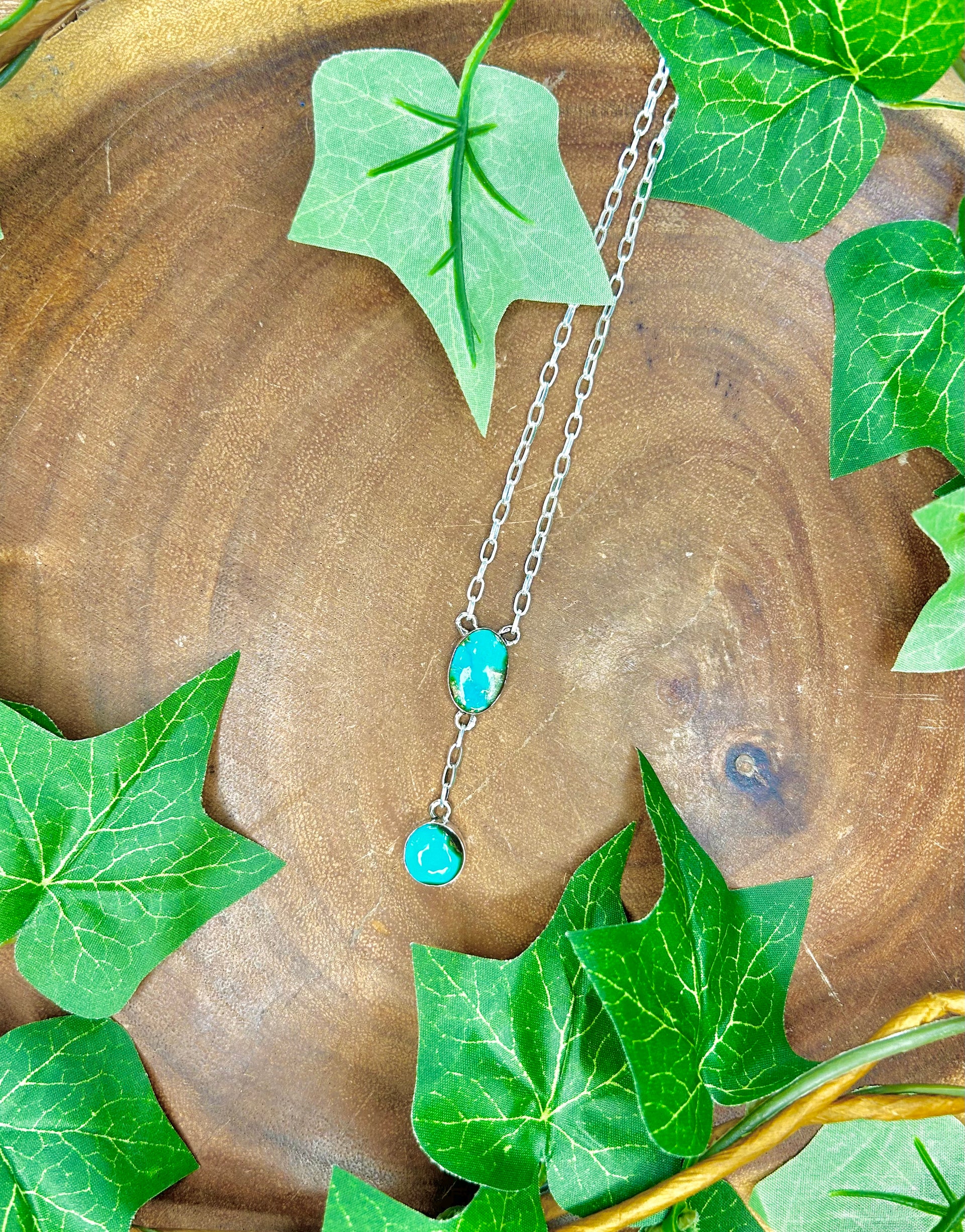 Southwest Made Sonoran Mountain Turquoise & Sterling Silver Cluster Necklace