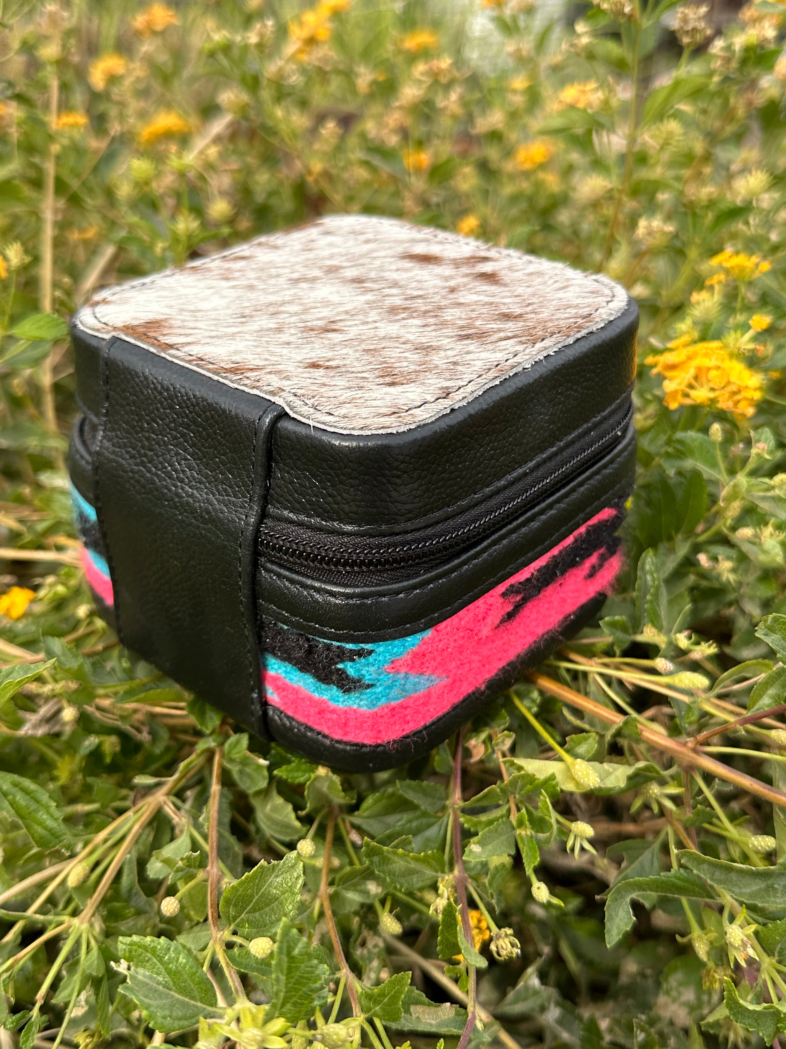 Genuine Leather Cowhide & Saddle Bag Jewelry Box