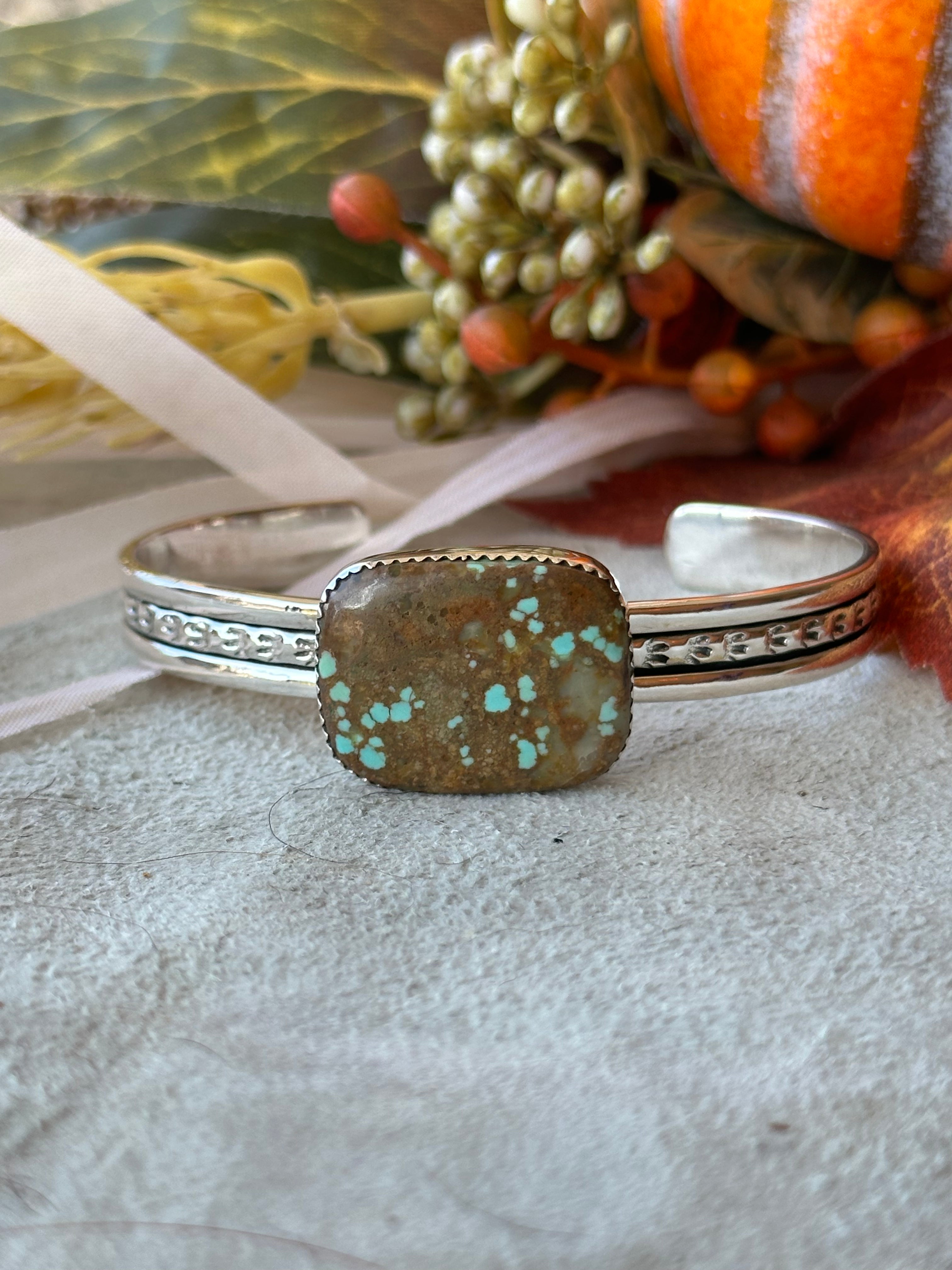 Southwest Made #8 Turquoise & Sterling Silver Cuff Bracelet