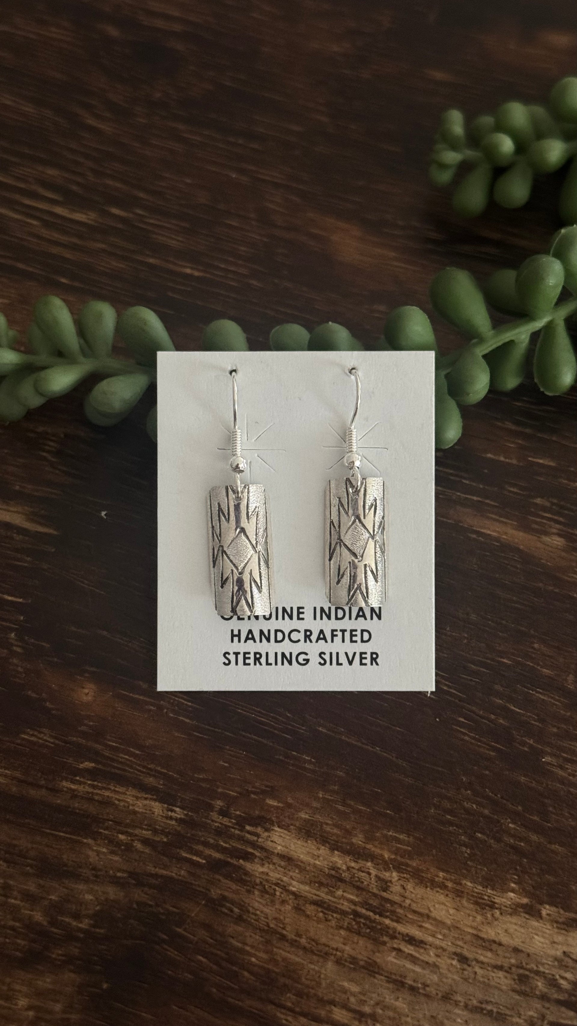 Navajo Made Sterling Silver Dangle Earrings