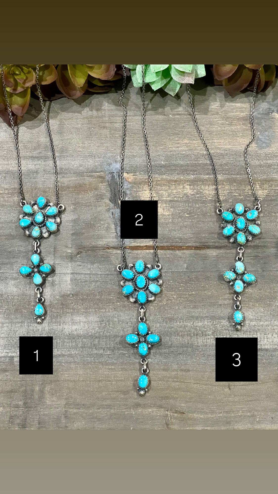 Southwest Handmade Sonoran Mountain Turquoise & Sterling Cluster Necklace