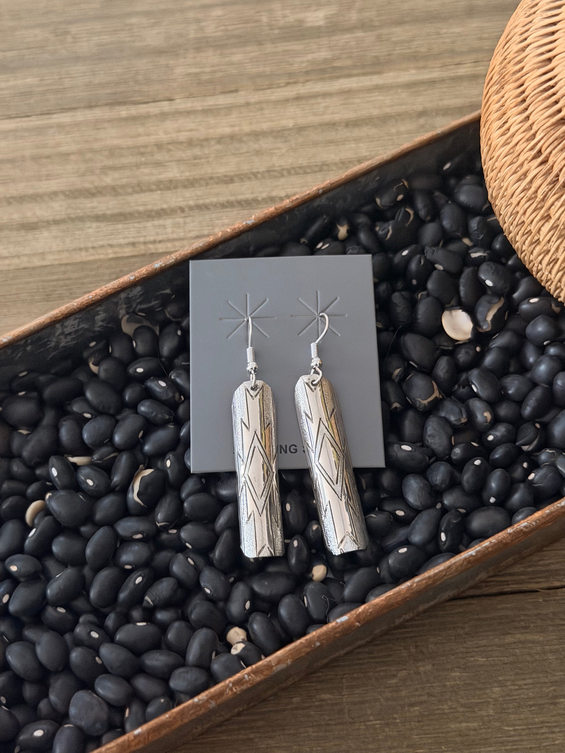 Navajo Made Sterling Silver Dangle Earrings