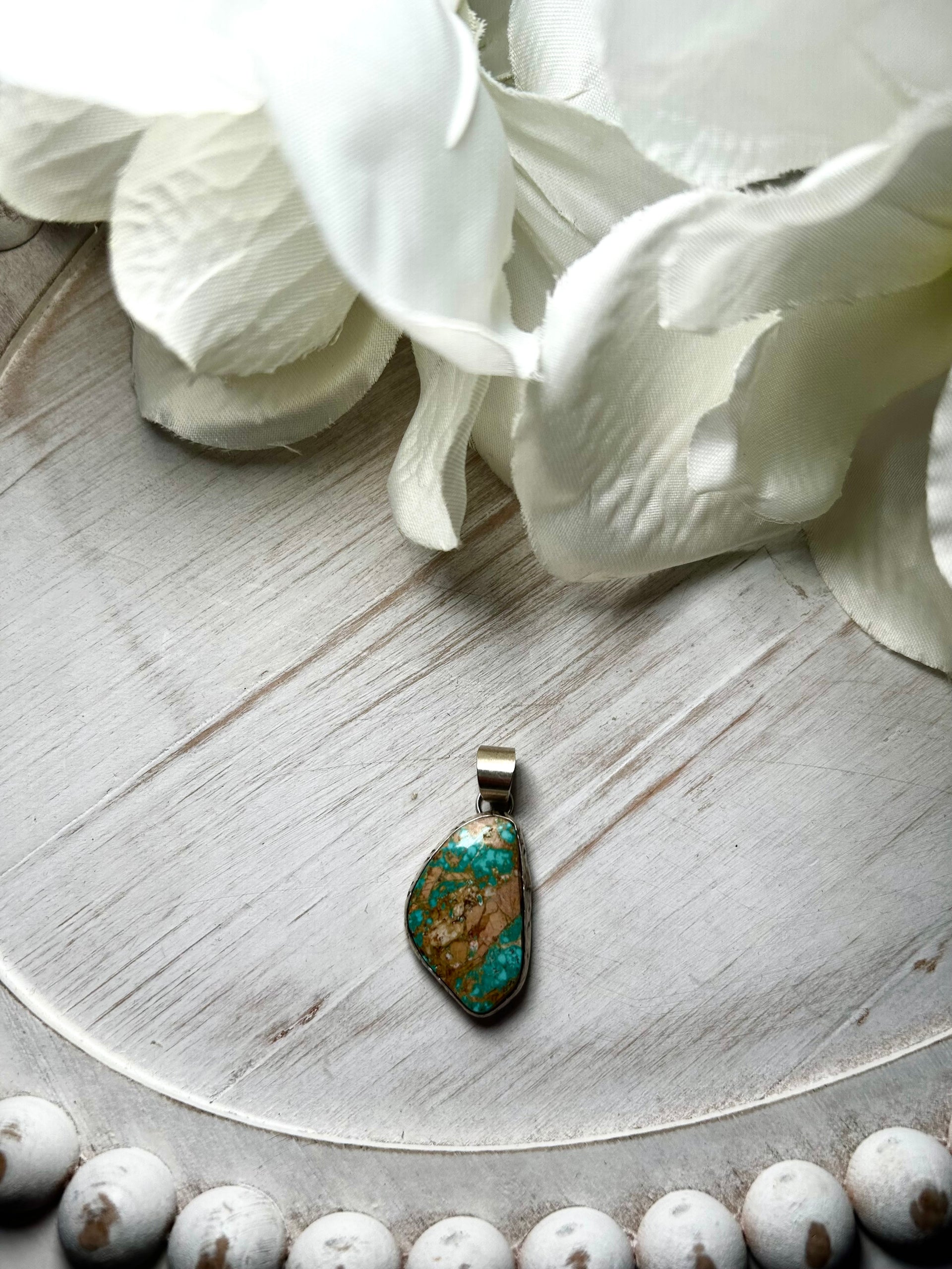 Navajo Made Royston Turquoise & Sterling Silver Pendant