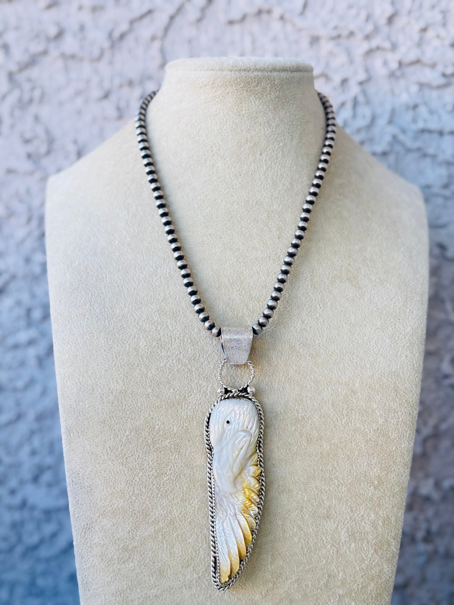 Zuni Mother of Pearl & Sterling Silver Pendant