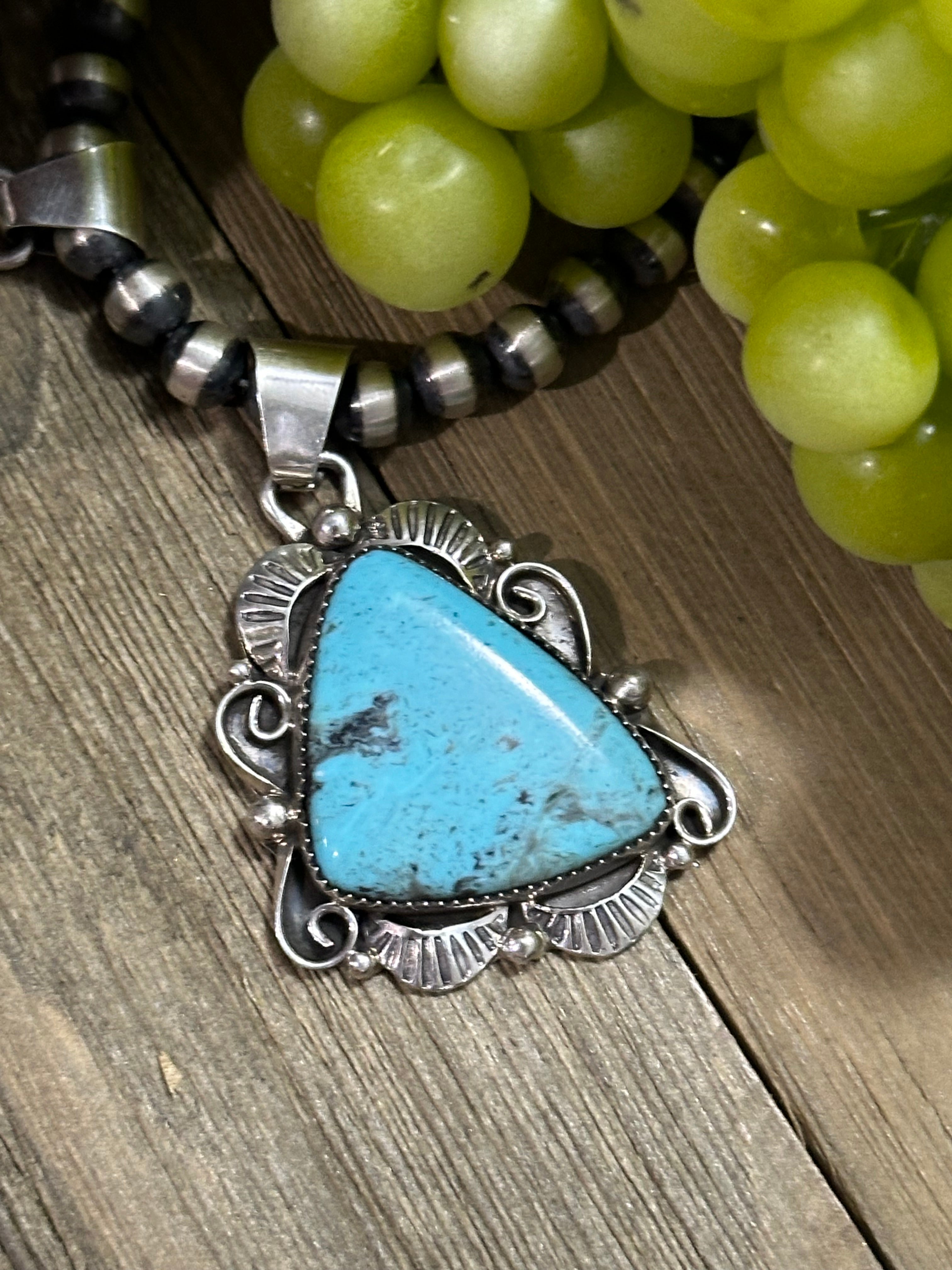 Lionel Calladit Kingman Turquoise & Sterling Silver Pendant