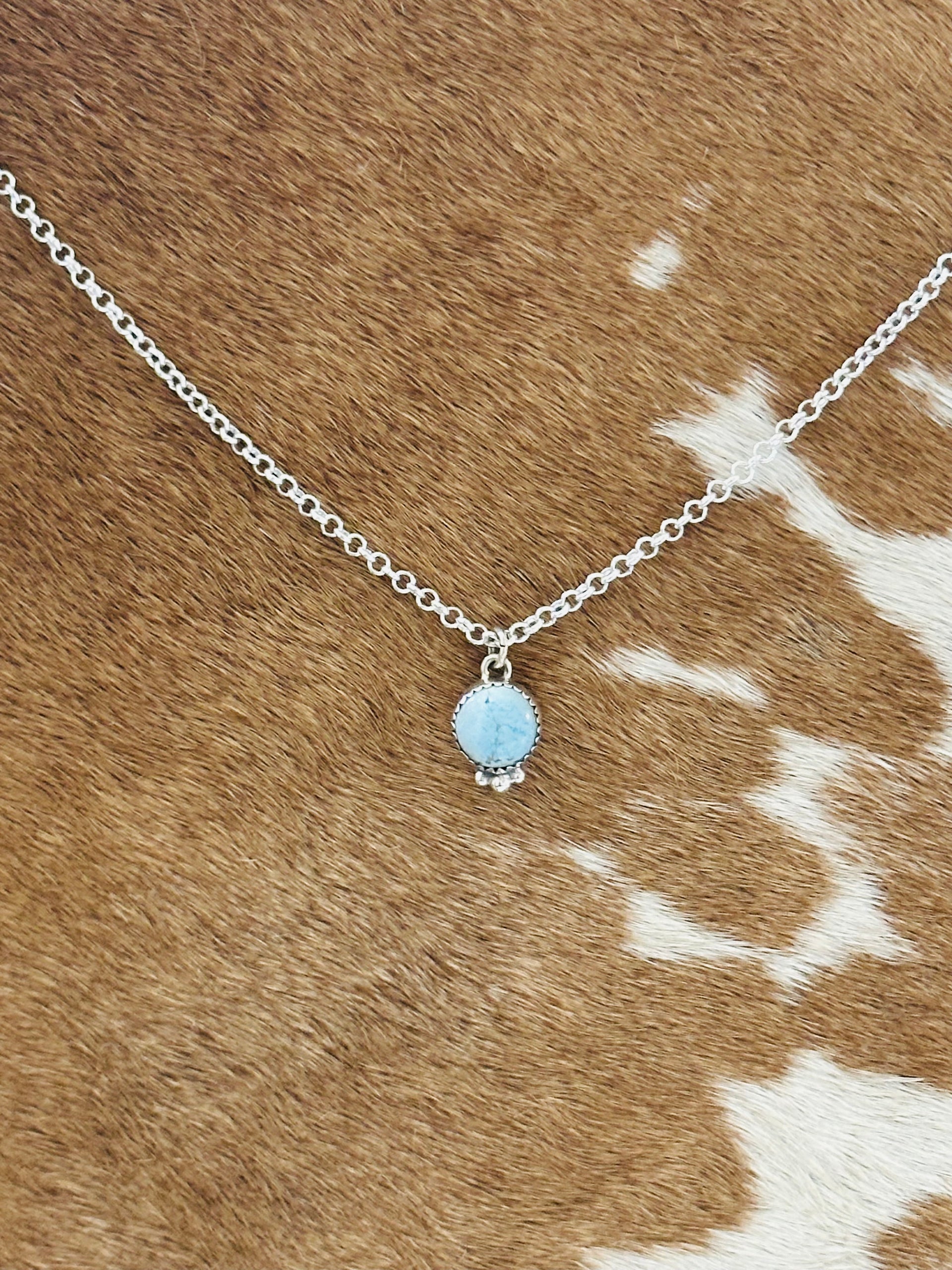 Southwest Handmade Golden Hills Turquoise & Sterling Silver Necklace