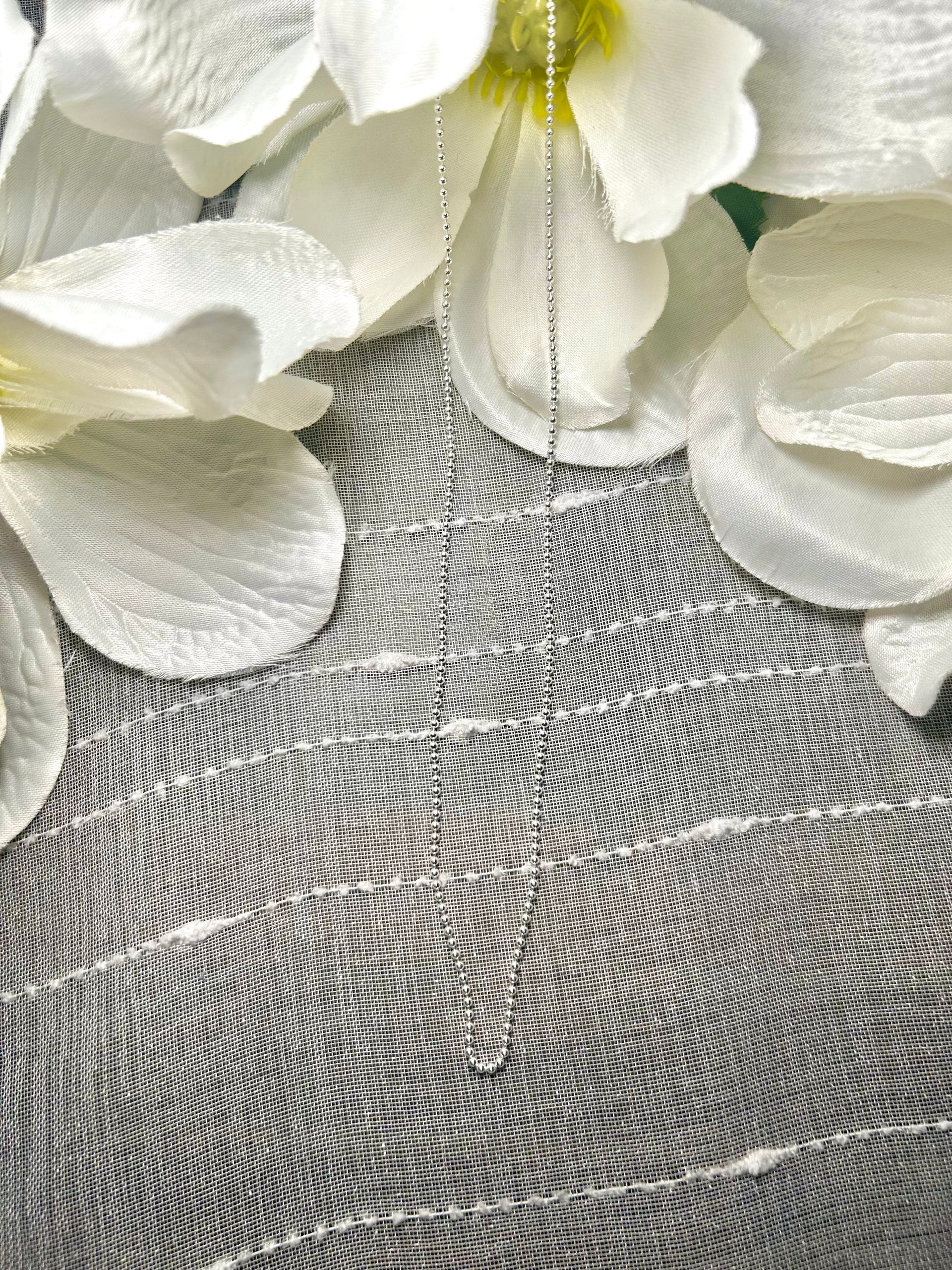 Navajo Made Strung 1 MM Sterling Silver Necklace