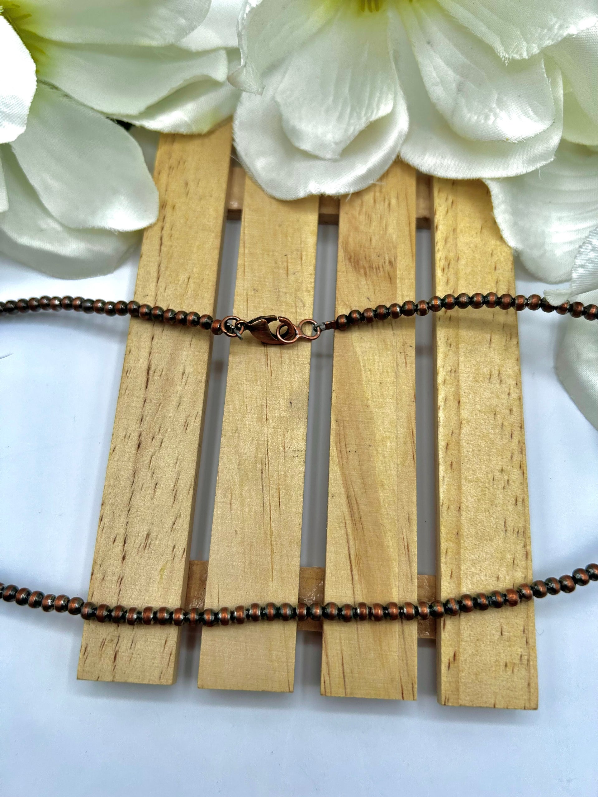 Navajo Made Strung 4 MM Copper Necklace