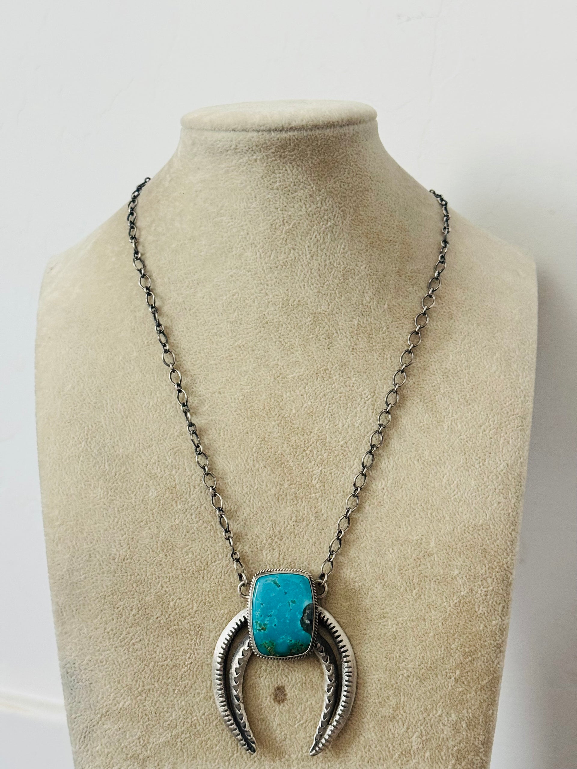 LeRoy James Royston Turquoise & Sterling Silver Naja Necklace