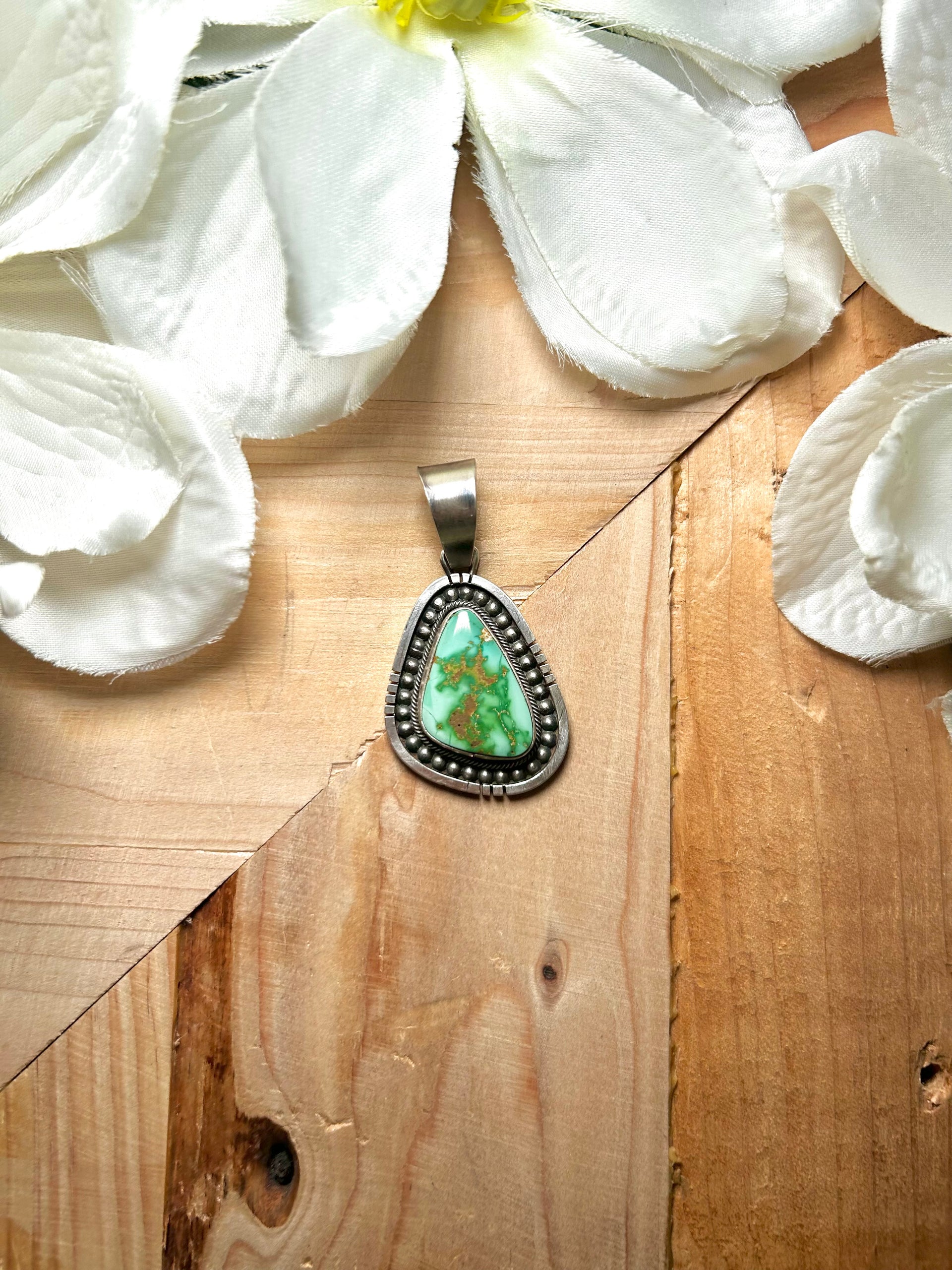 Navajo Made Royston Turquoise & Sterling Silver Pendant