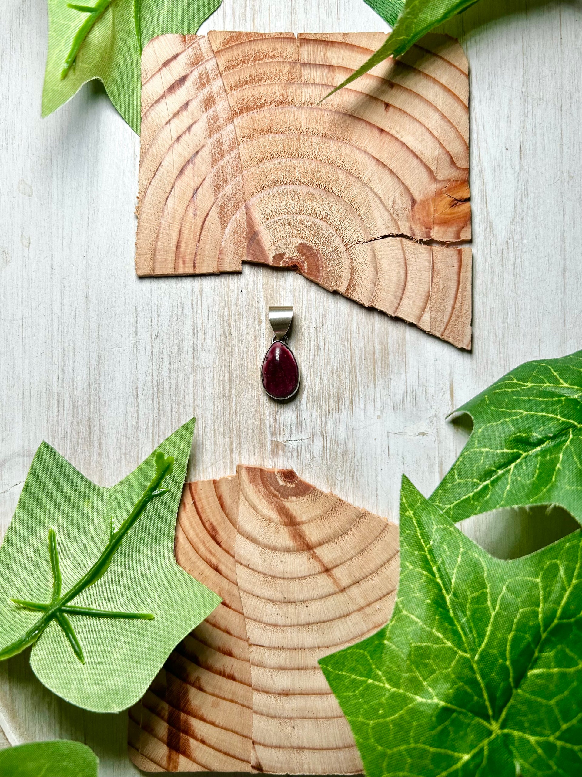 Navajo Made Purple Spiny Oyster & Sterling Silver Pendant