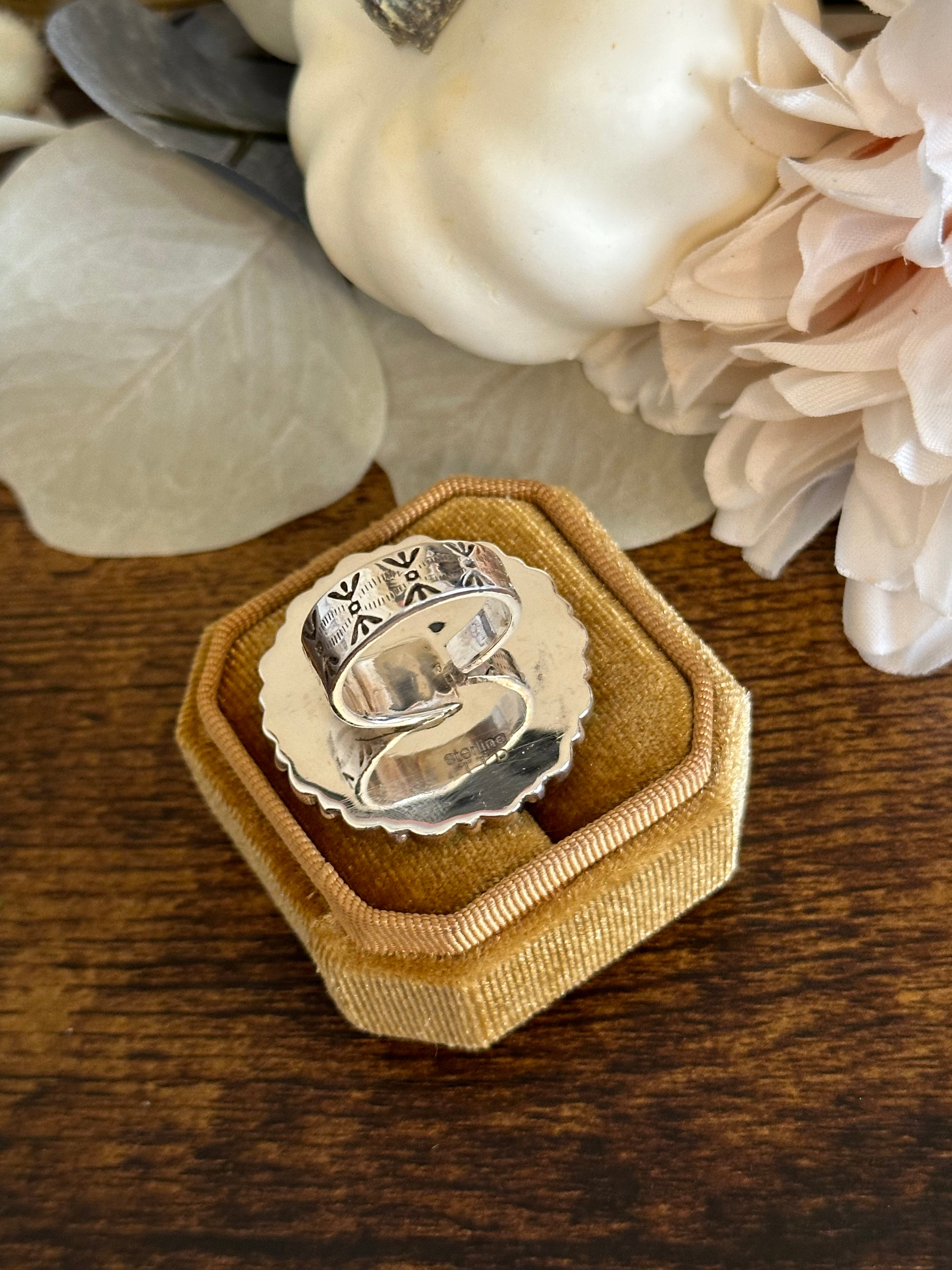 Southwest Handmade Multi Stone & Sterling Silver Adjustable Ring