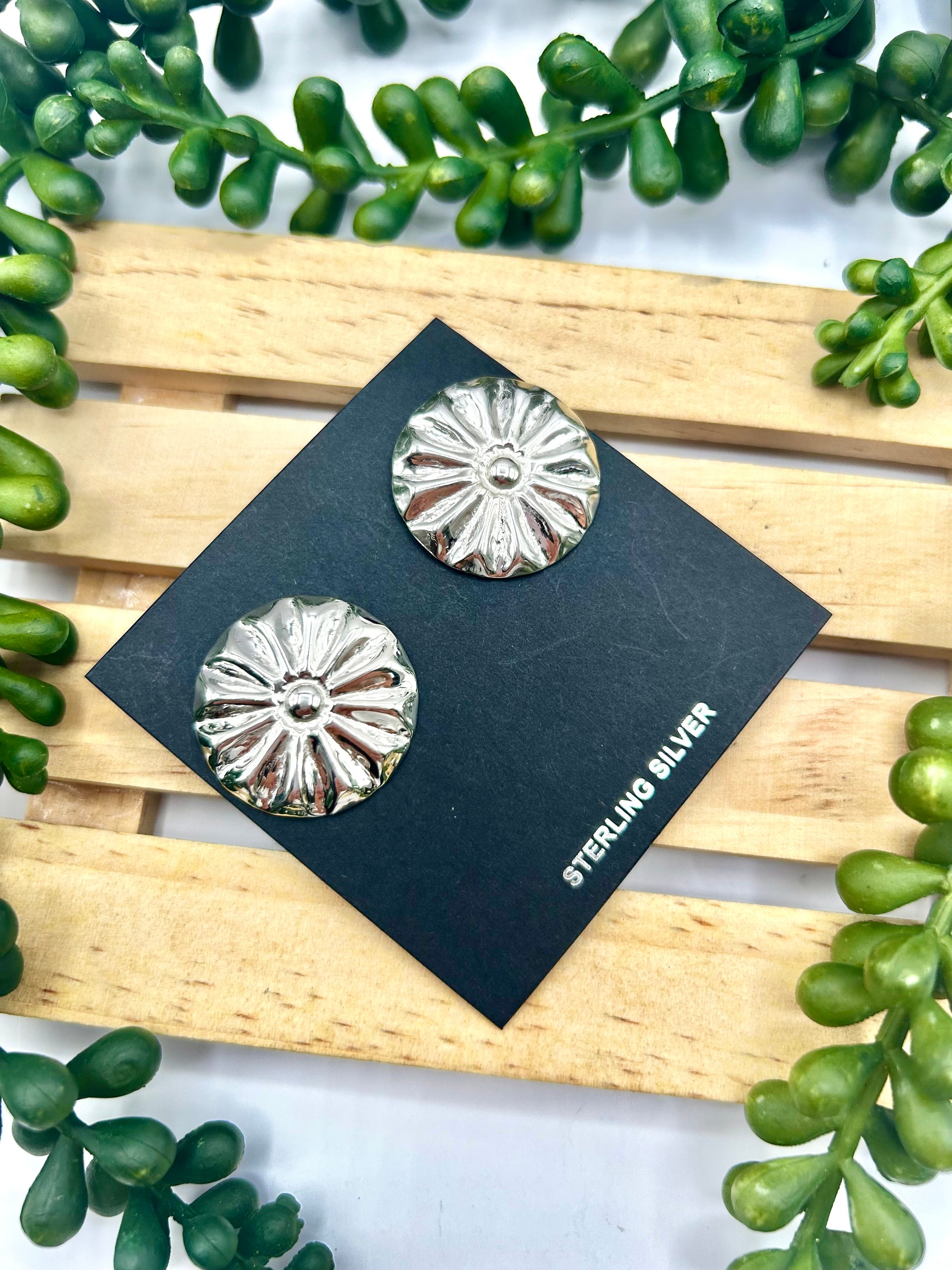 Navajo Made Sterling Silver Post Earrings