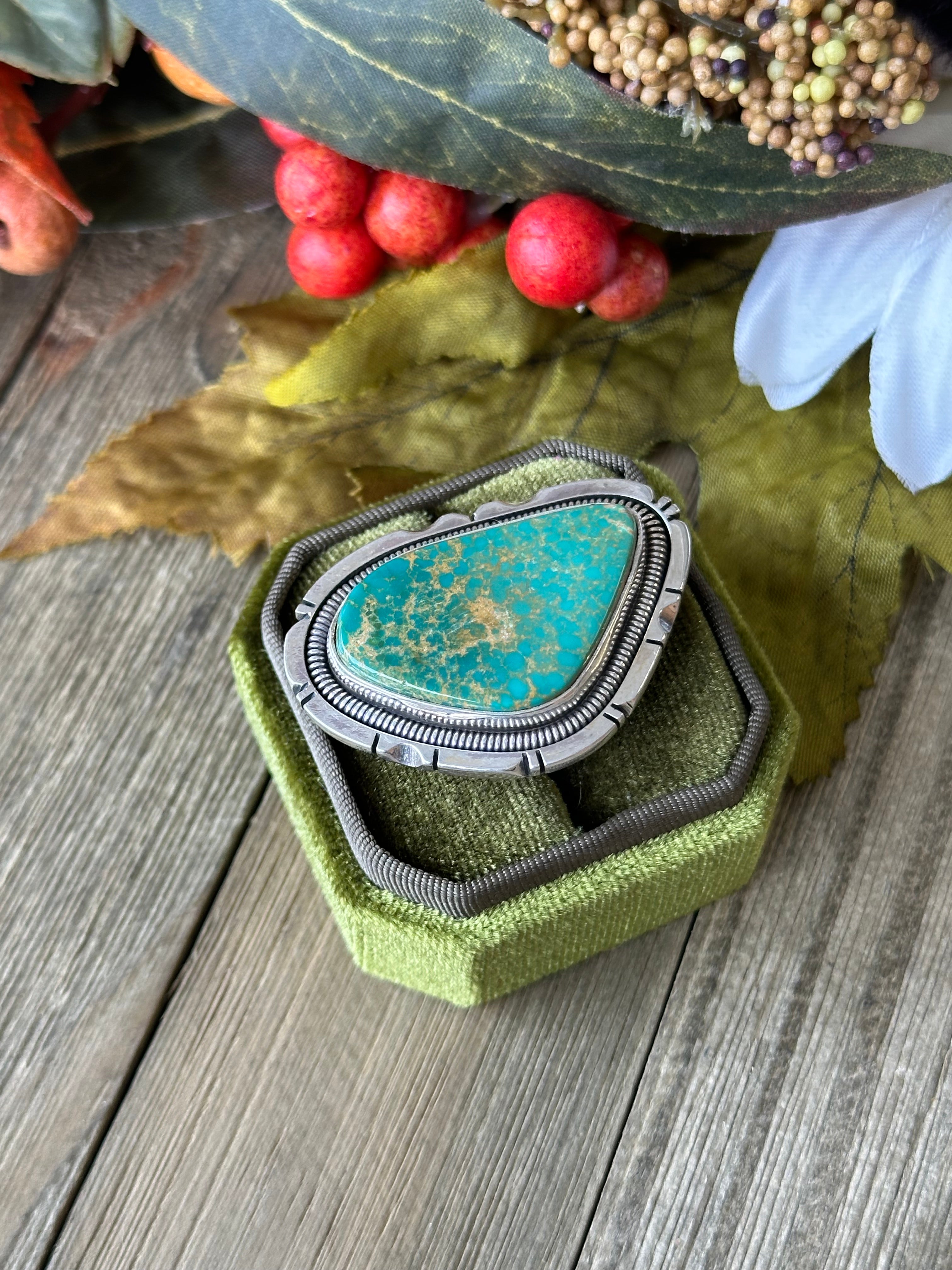 Wydell Billie Royston Turquoise & Sterling Silver Ring Size 6.75