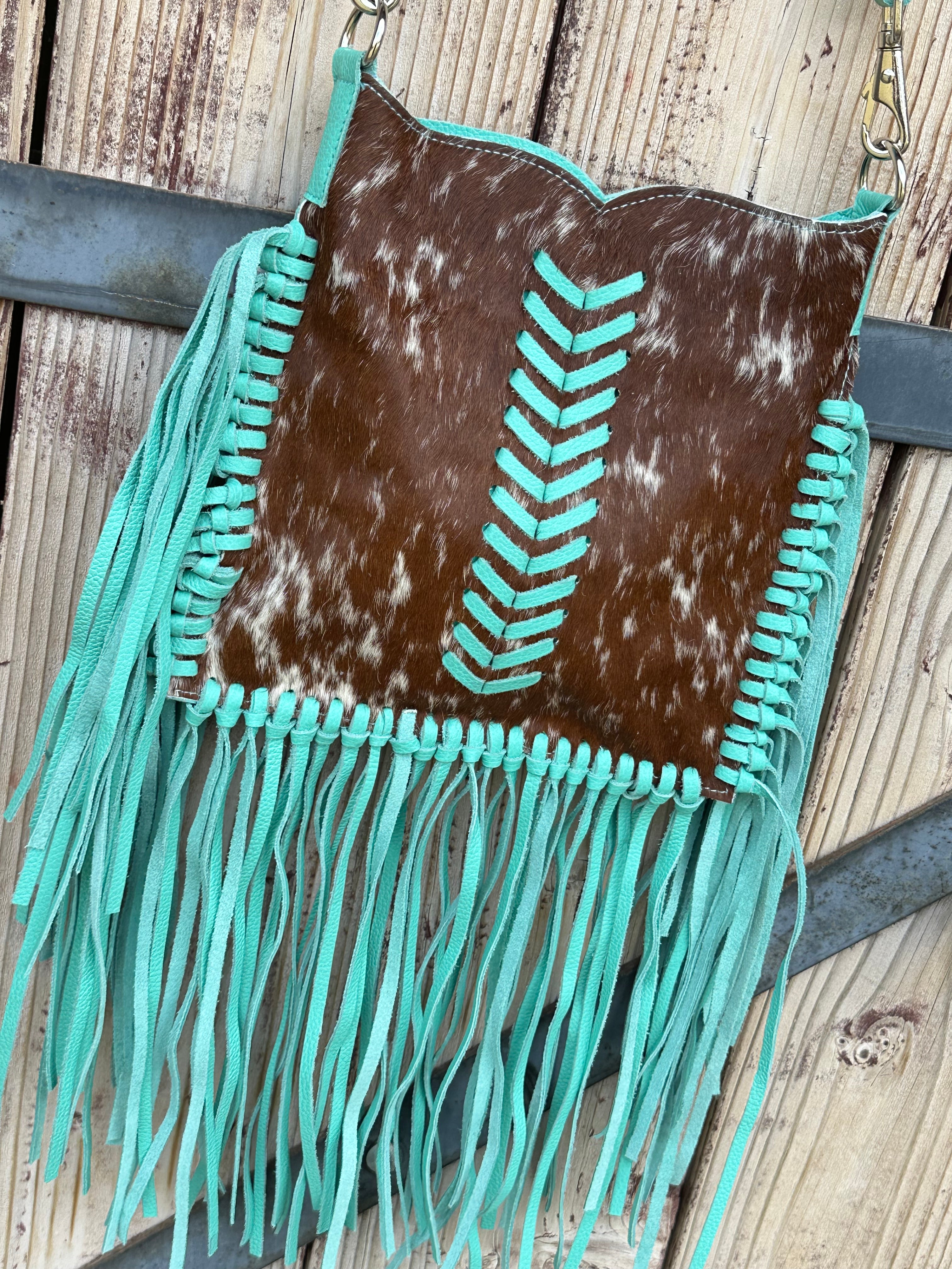 Genuine Leather & Cowhide Fringe Purse