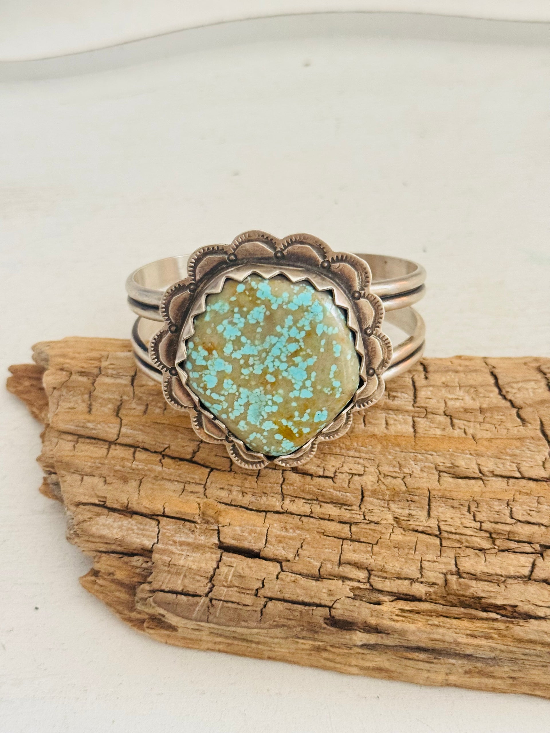 Danny Henio #8 Turquoise & Sterling Silver Cuff Bracelet