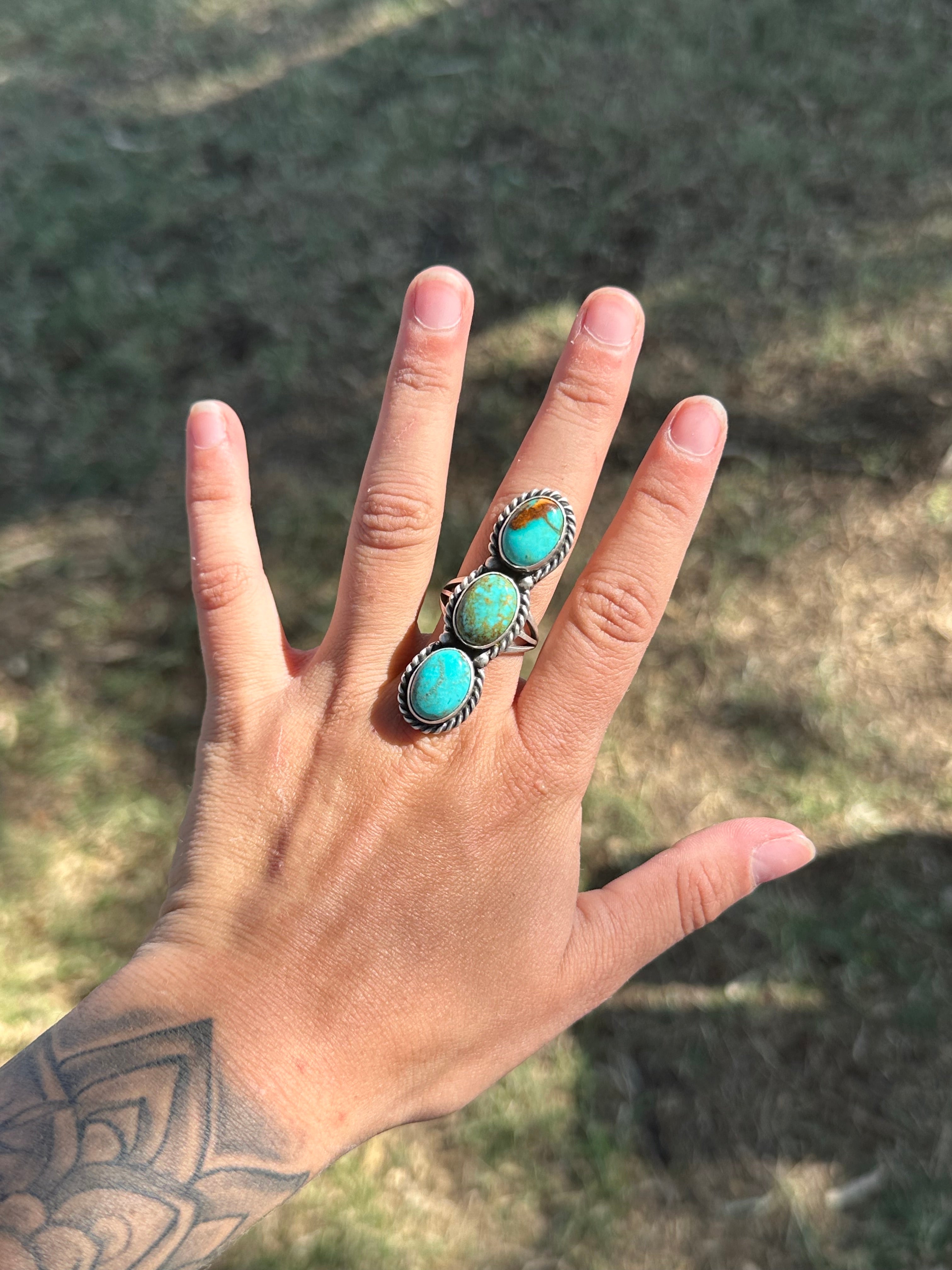 Alfred Martinez Royston Turquoise &  Sterling Silver Ring Size 7.5