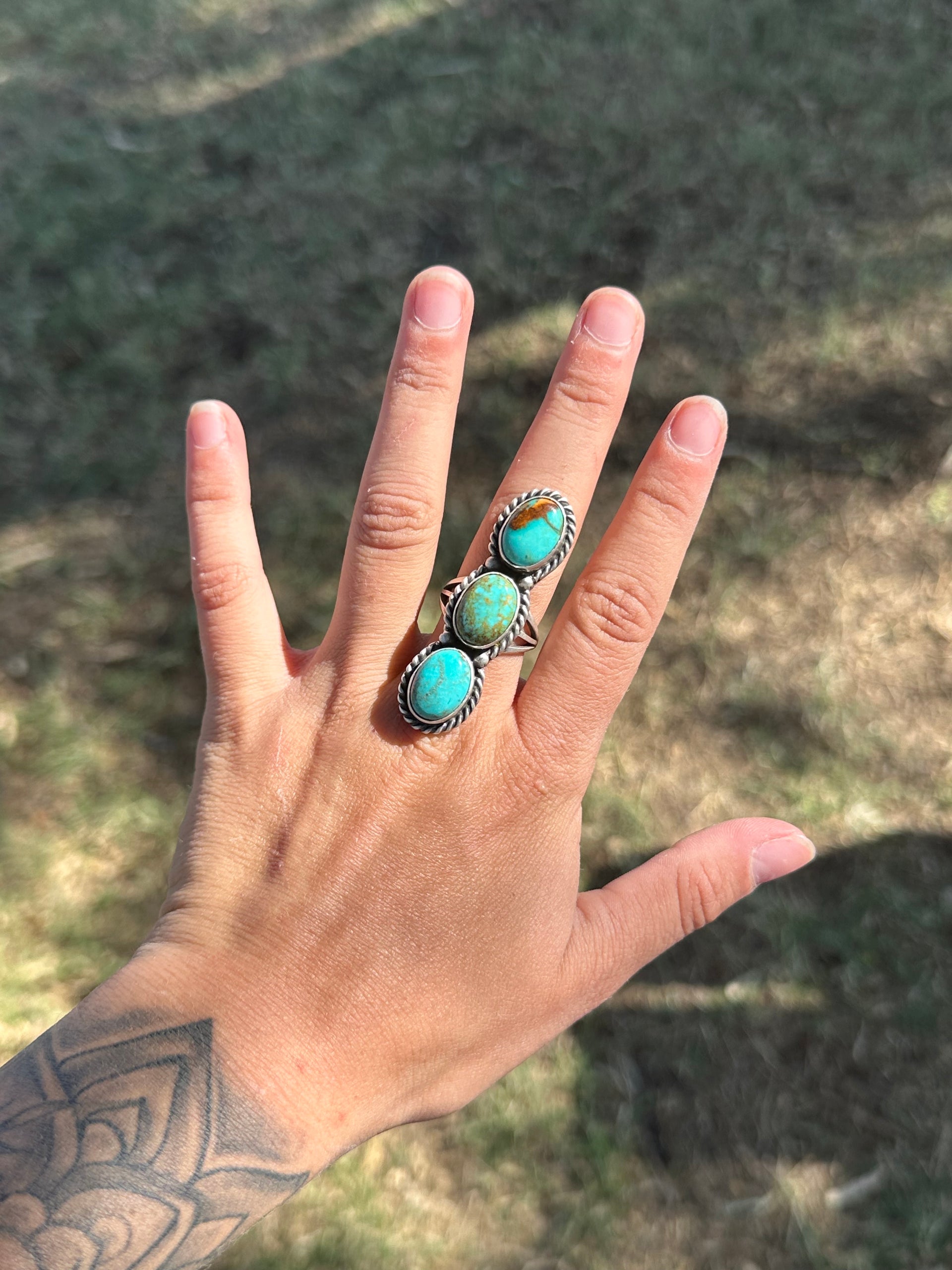 Alfred Martinez Royston Turquoise &  Sterling Silver Ring Size 7.5