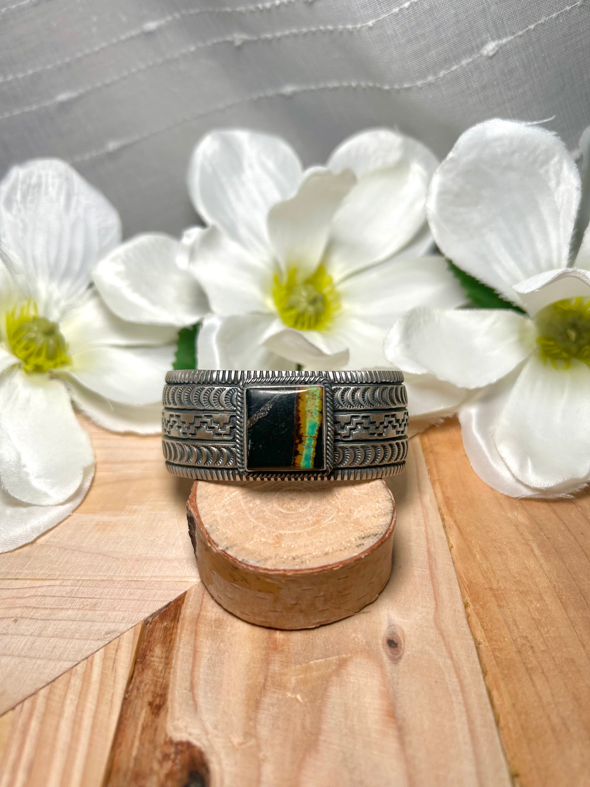 Randy Boyd Black Jack Turquoise & Sterling Silver Cuff Bracelet
