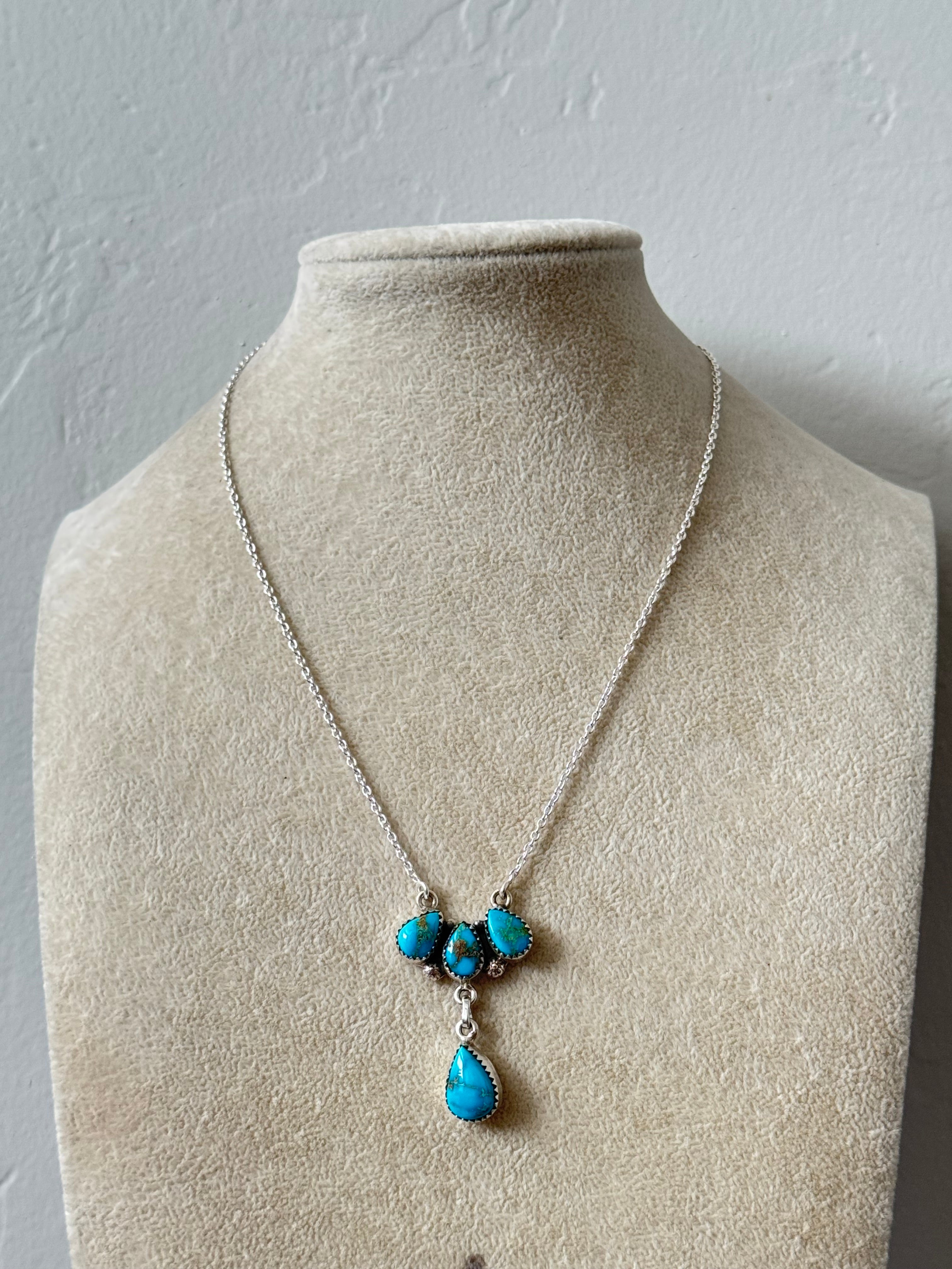 Southwest Valley Blue Turquoise & Sterling Silver Necklace