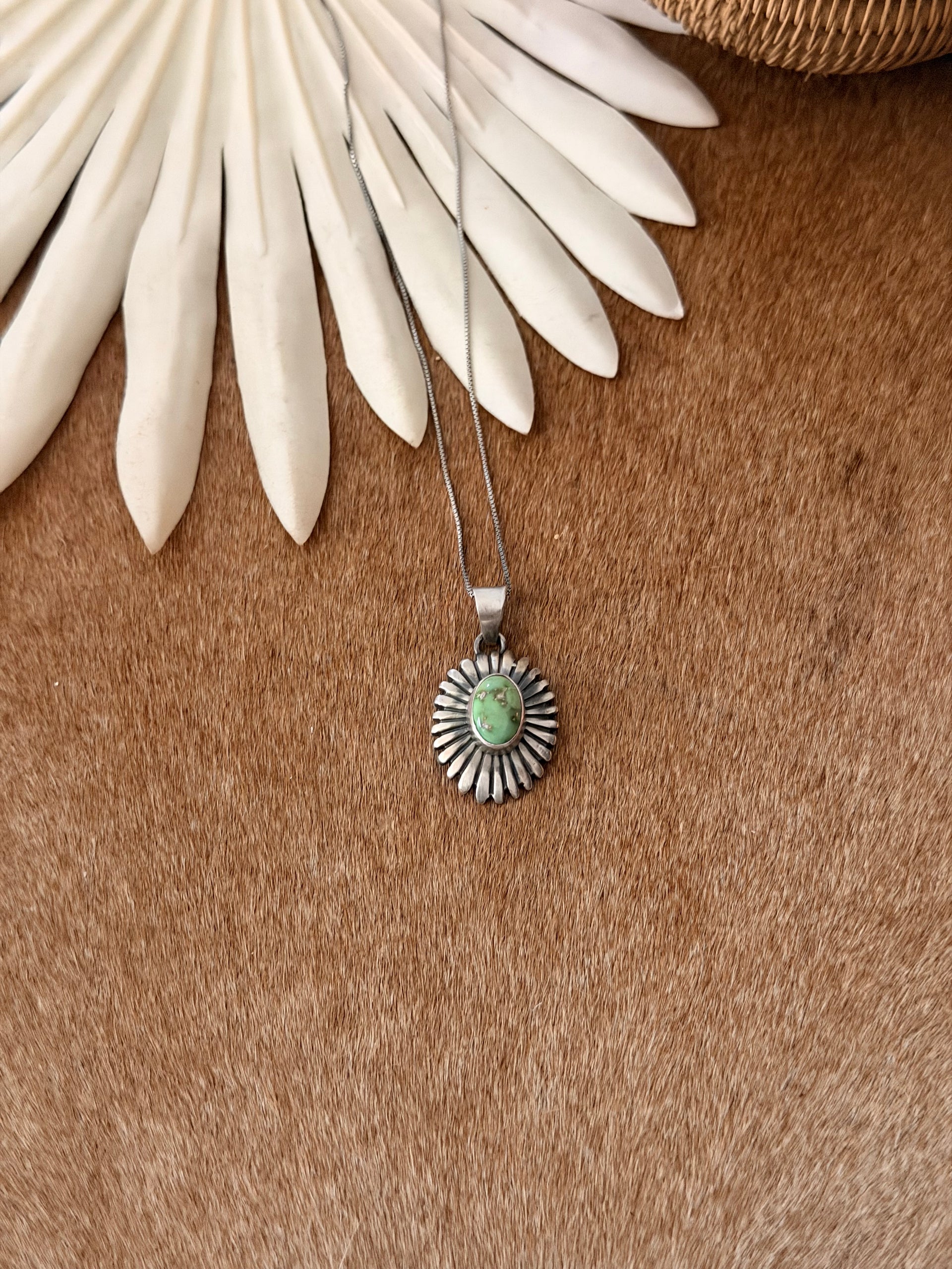 Navajo Made Sonoran Mountain Turquoise & Sterling Silver Concho Necklace