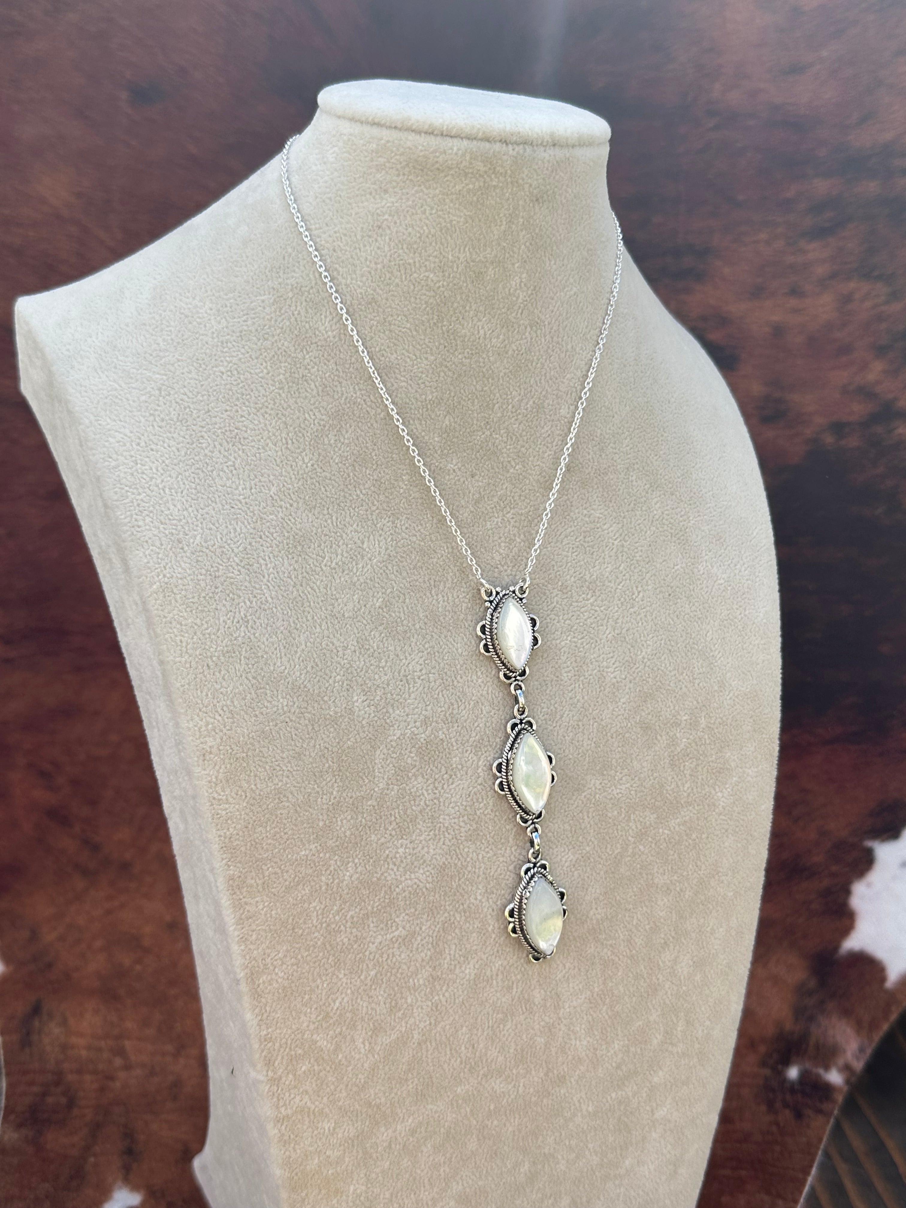 Southwest Handmade Mother of Pearl & Sterling Silver Necklace