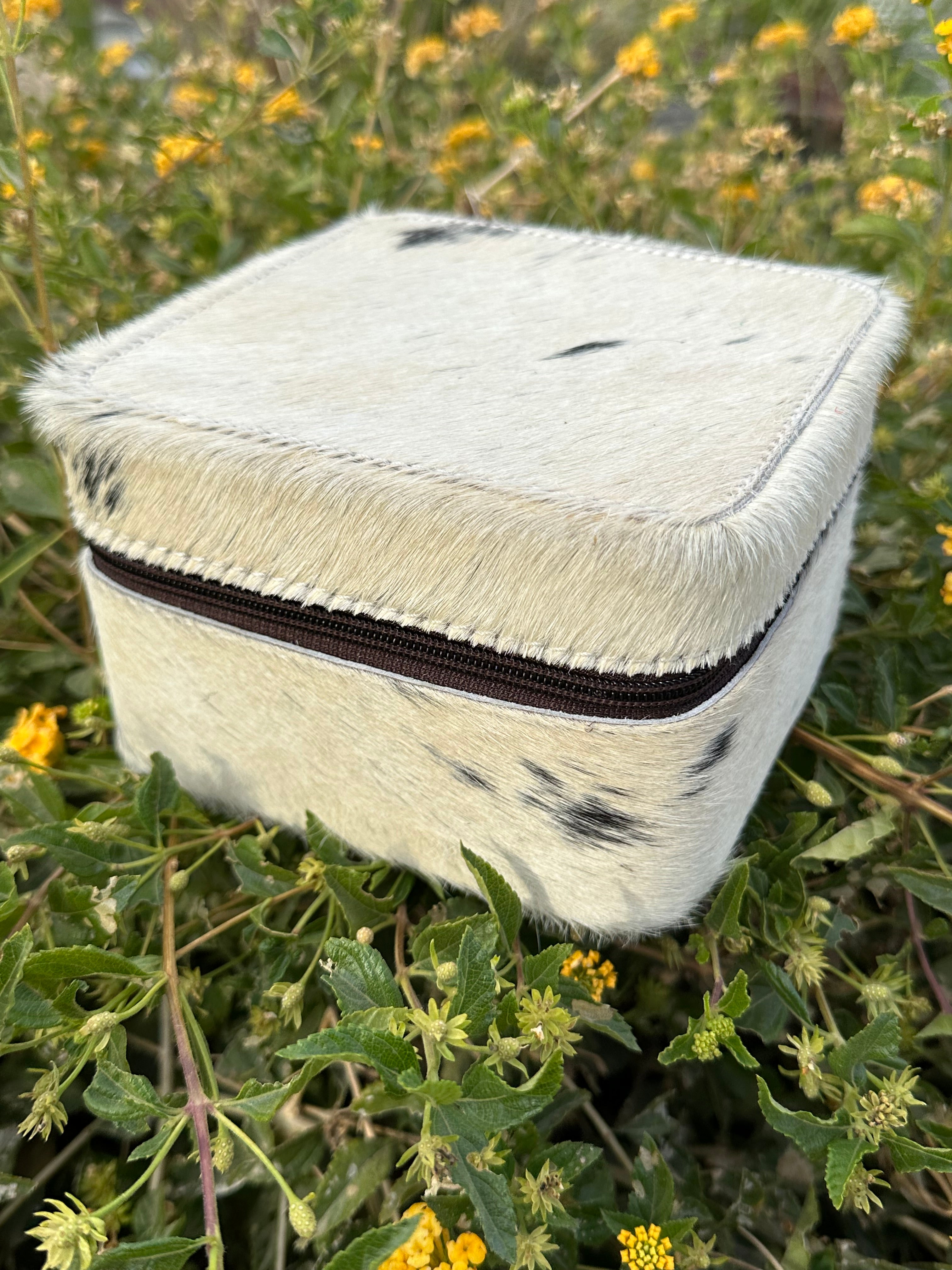 Genuine Leather Cowhide Jewelry Box