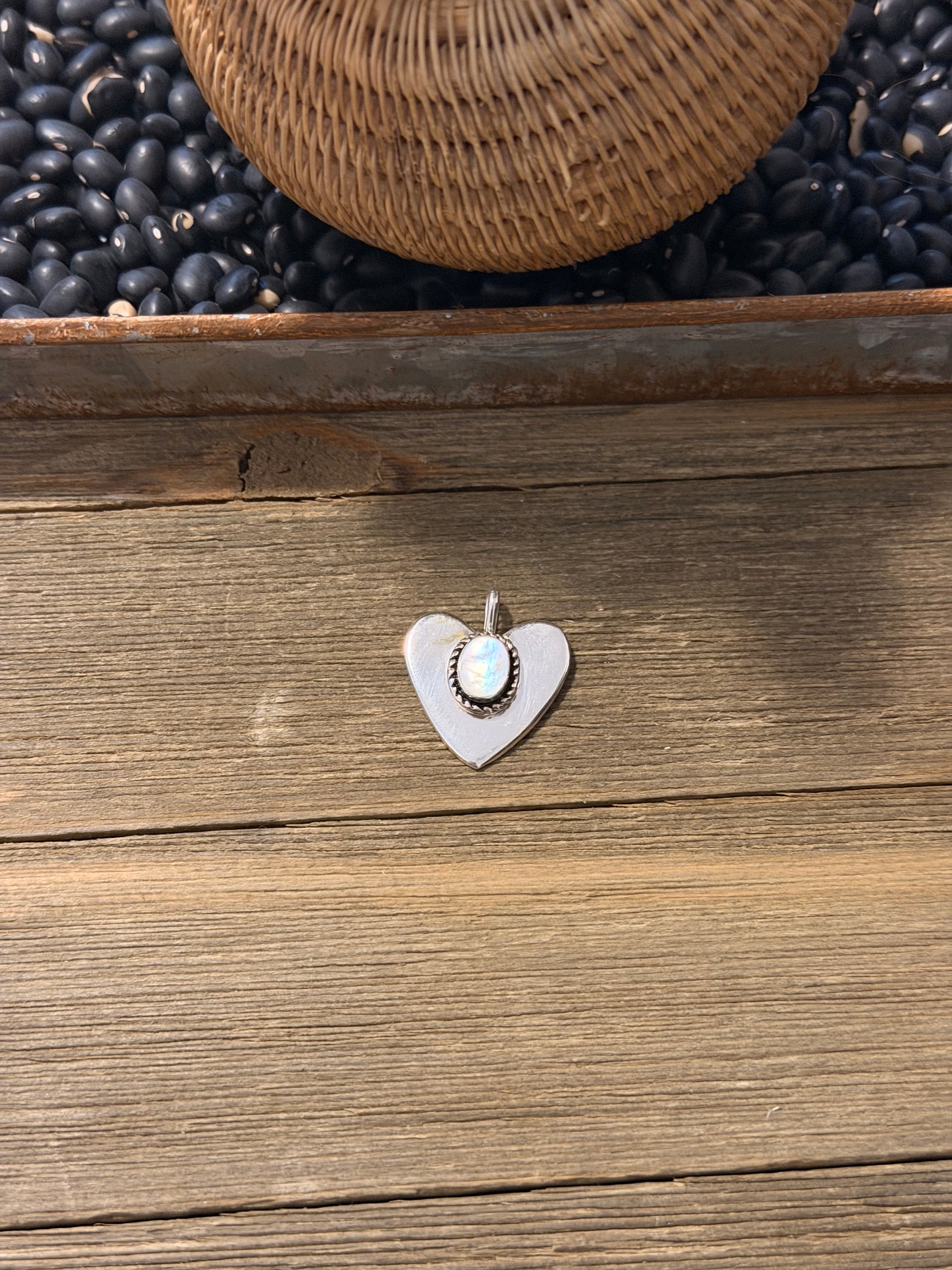Joe Martinez Mother of Pearl & Sterling Silver Heart Pendant