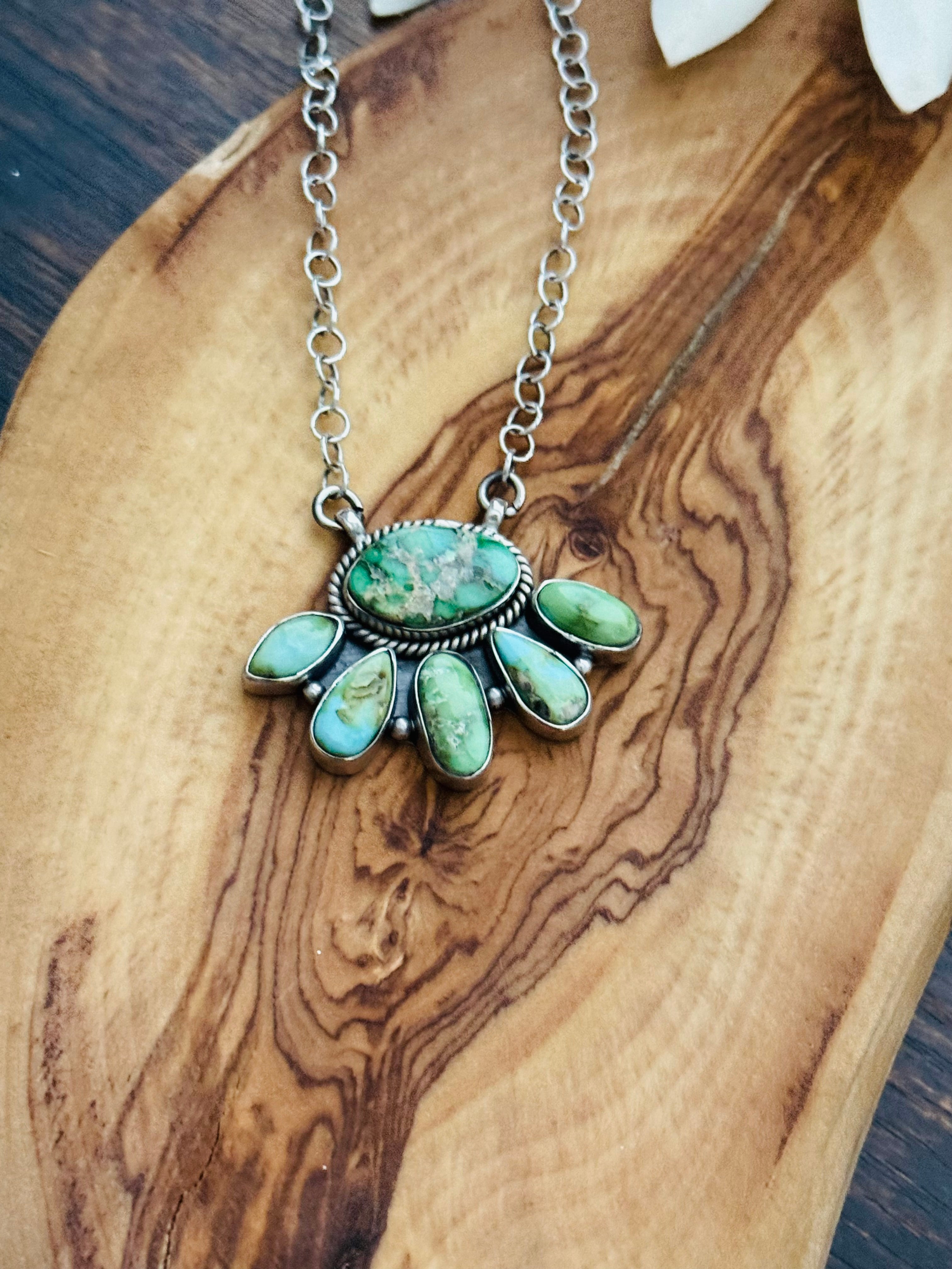 Southwest Handmade Sonoran Mountain Turquoise & Sterling Silver Necklace