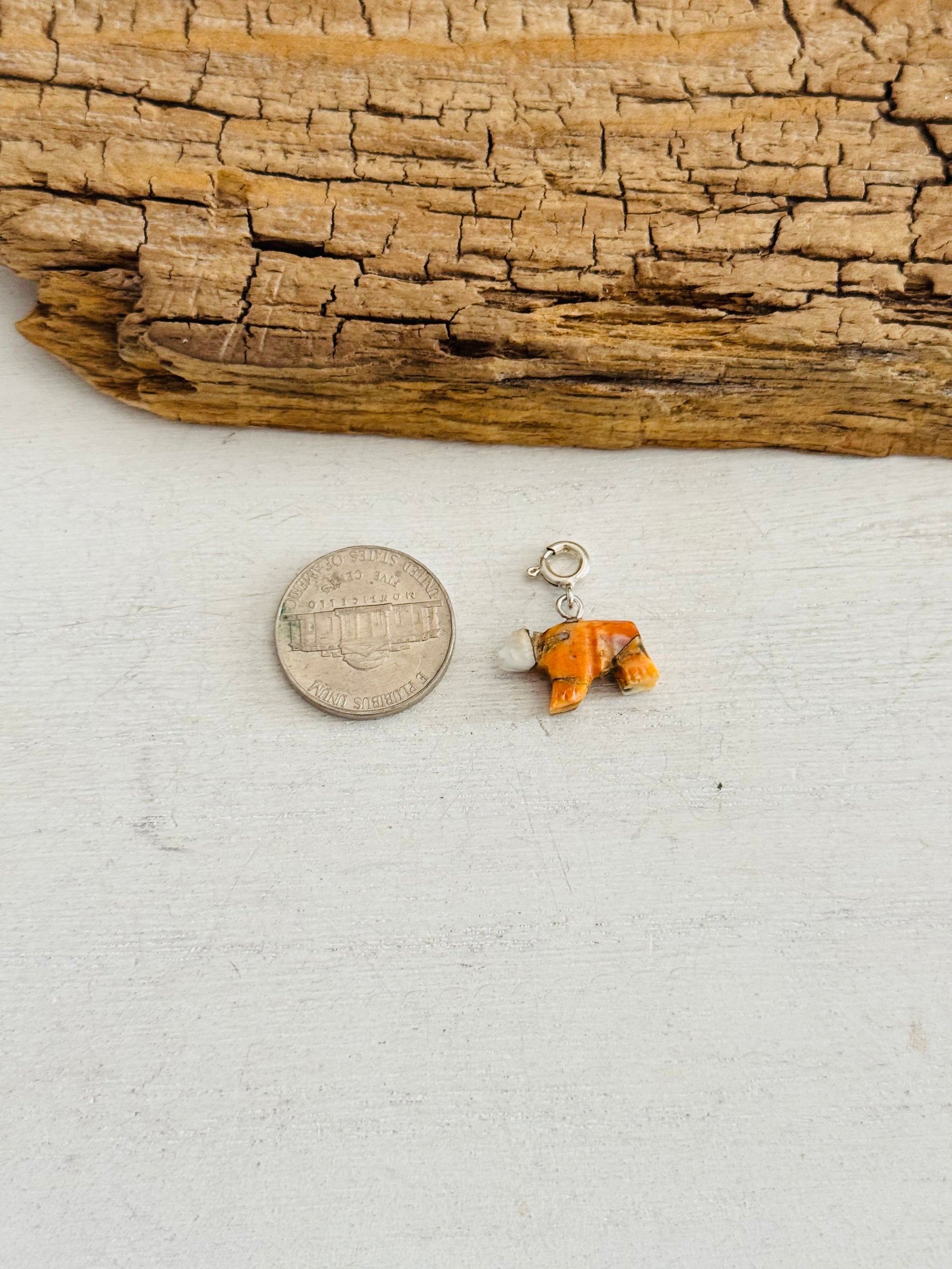 Navajo Made Mohave Turquoise & Sterling Silver Bear Charms