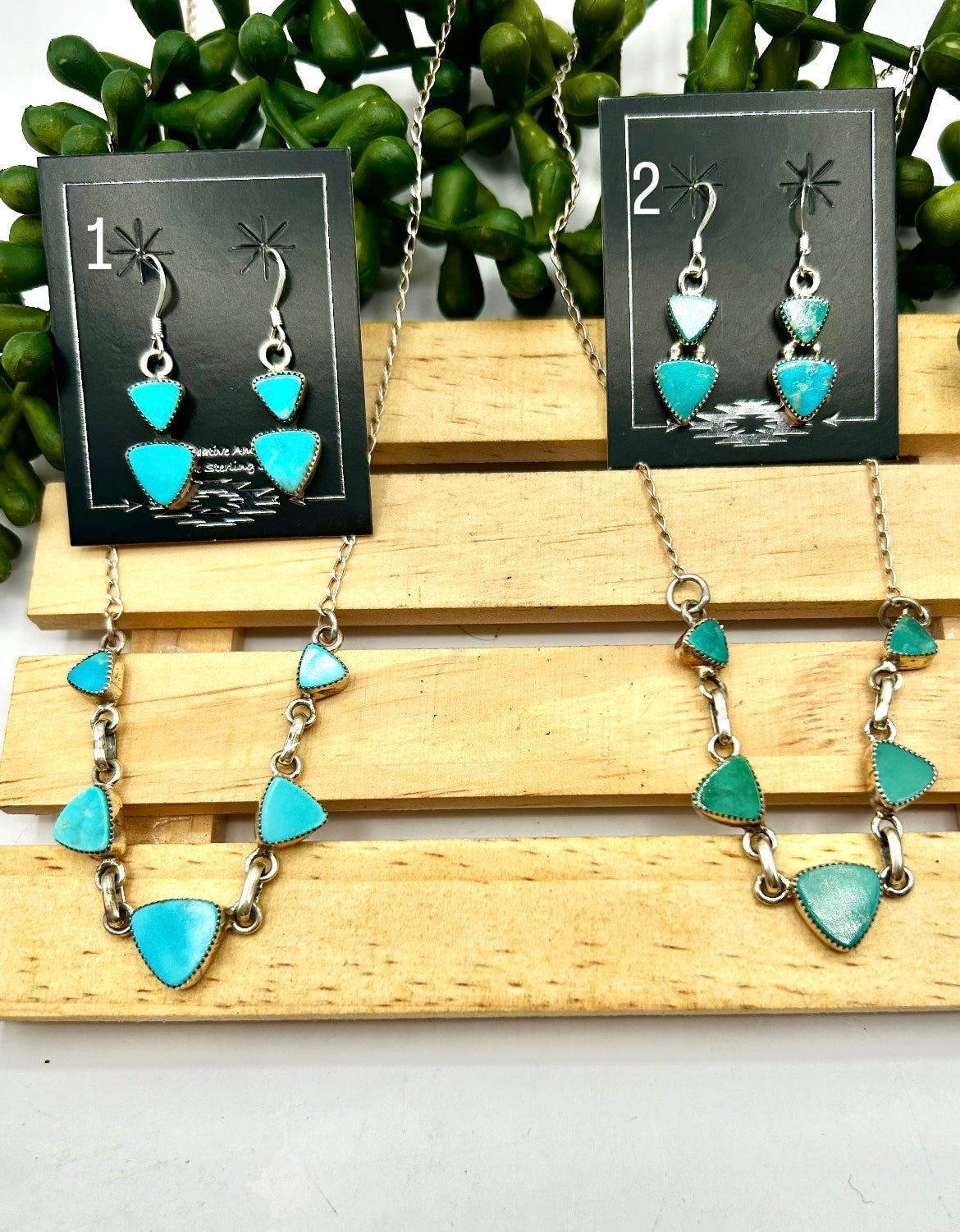 Virginia Sandoval Kingman Turquoise & Sterling Silver Necklace Set