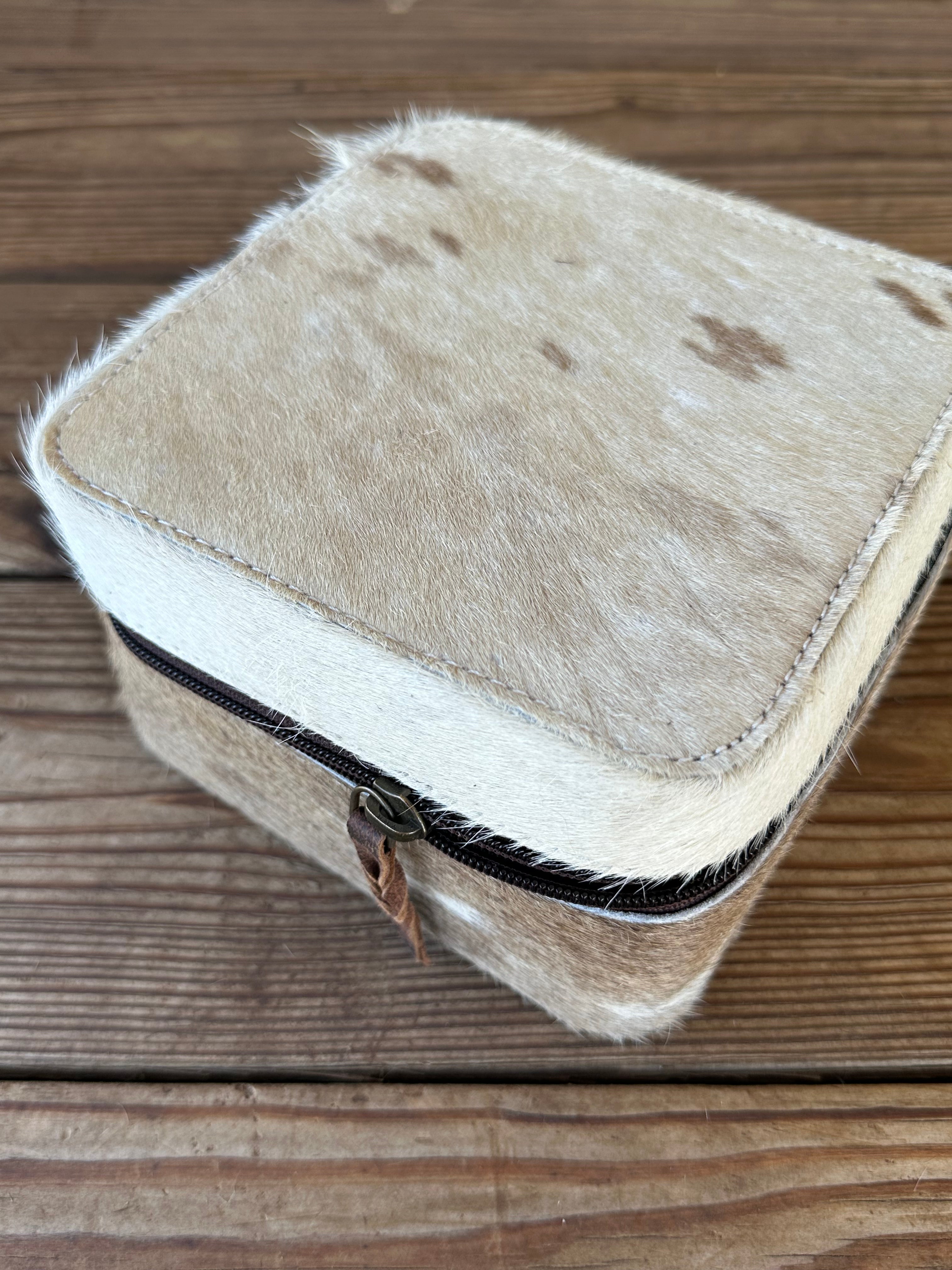 Genuine Leather Cowhide Jewelry Box