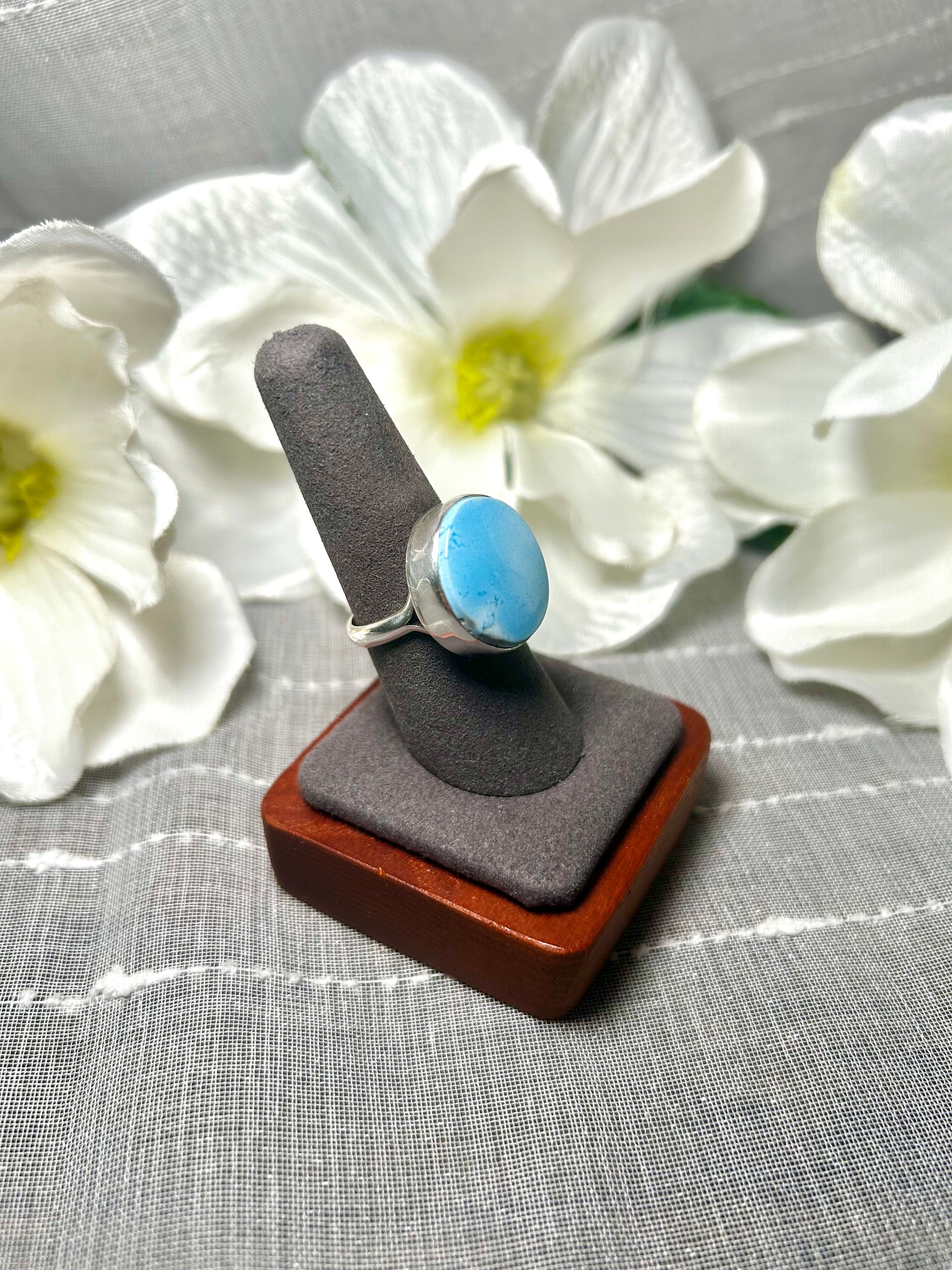 Carlos Francisco Golden Hill  Turquoise & Sterling Silver Ring Size 8