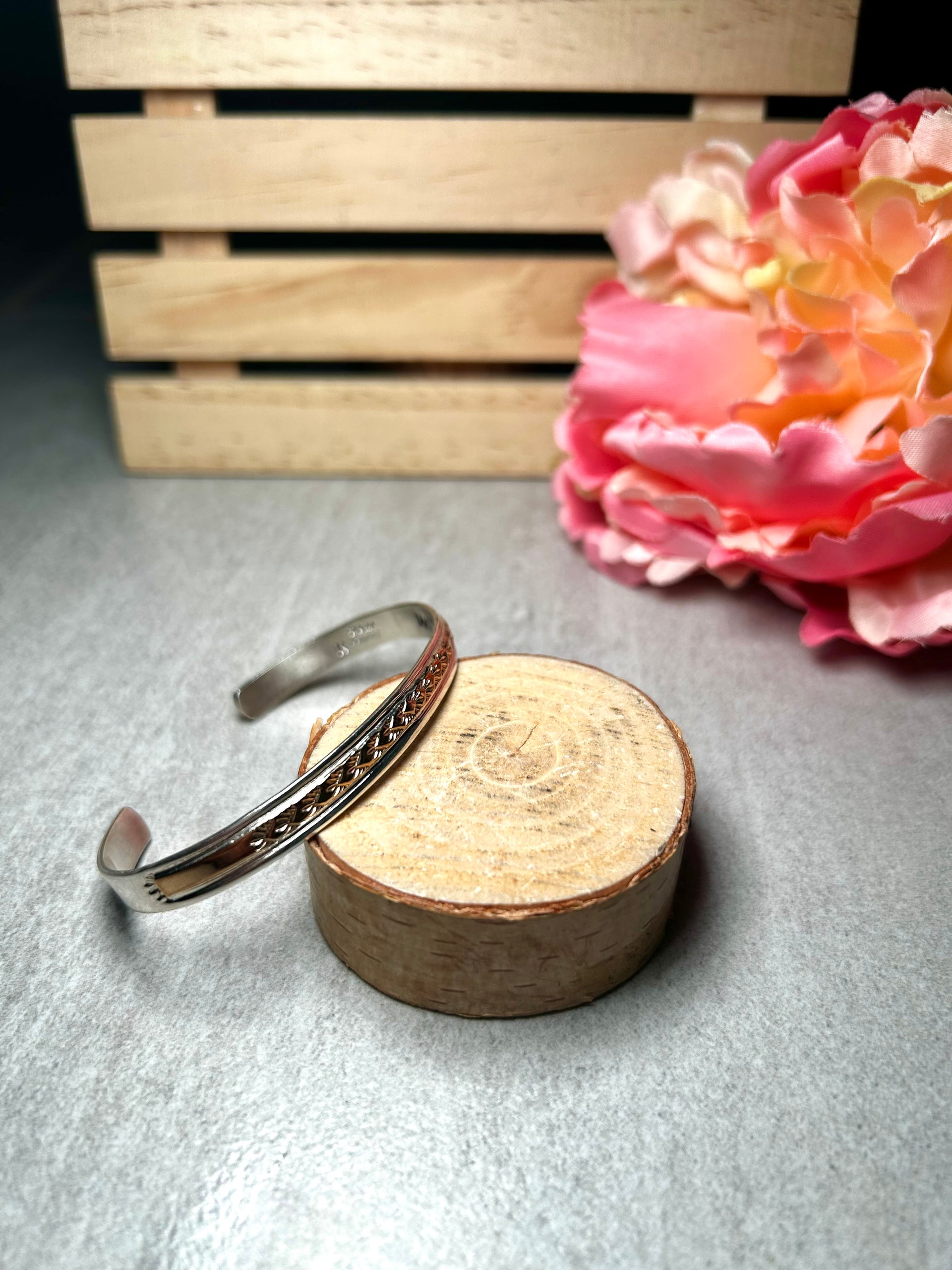 Navajo Made 14k Gold & Sterling Silver Cuff Bracelet