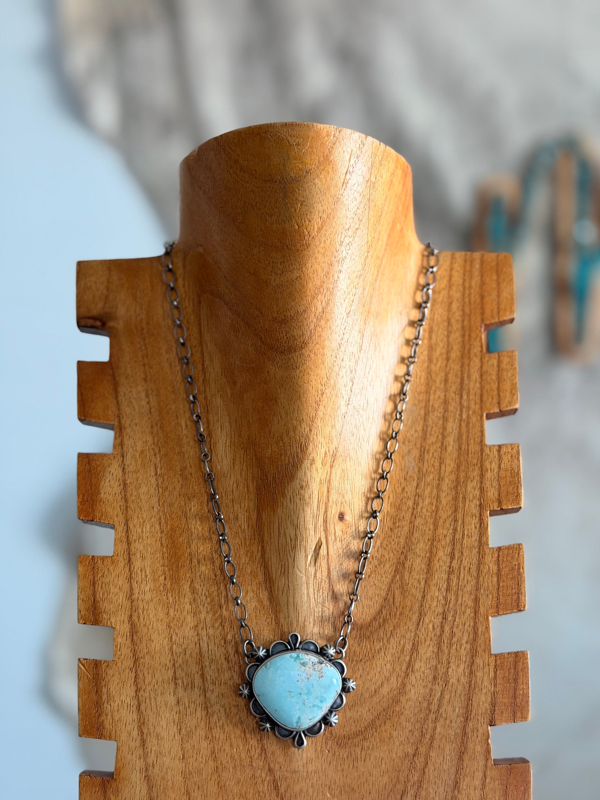 Jameson Garcia Natural Dry Creek Turquoise & Sterling Silver Bar Necklace