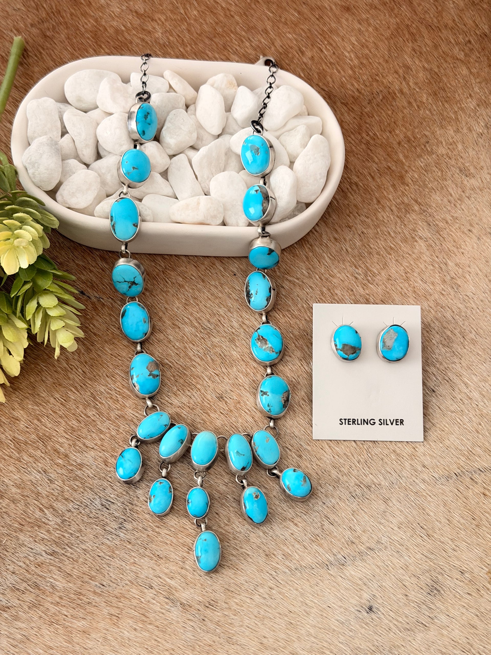 Jason Garcia Blue Ridge Turquoise & Sterling Silver Necklace Set