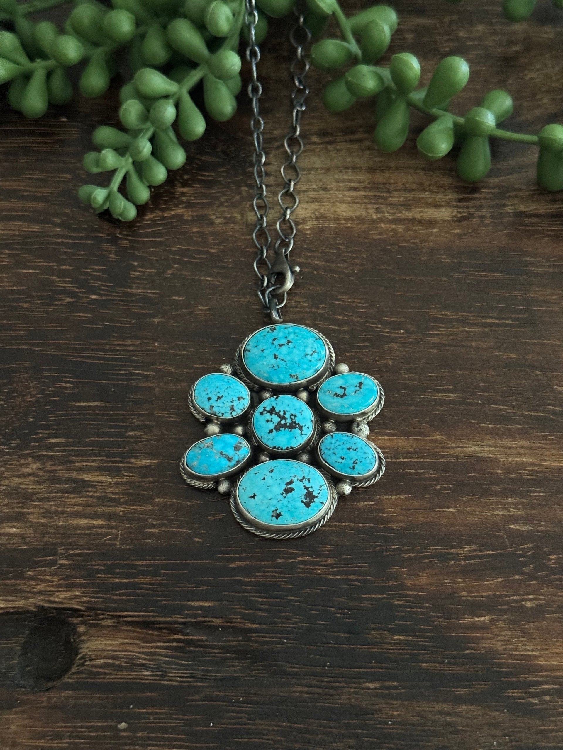 Sheila Becenti Blue Ridge Turquoise & Sterling Sliver Necklace