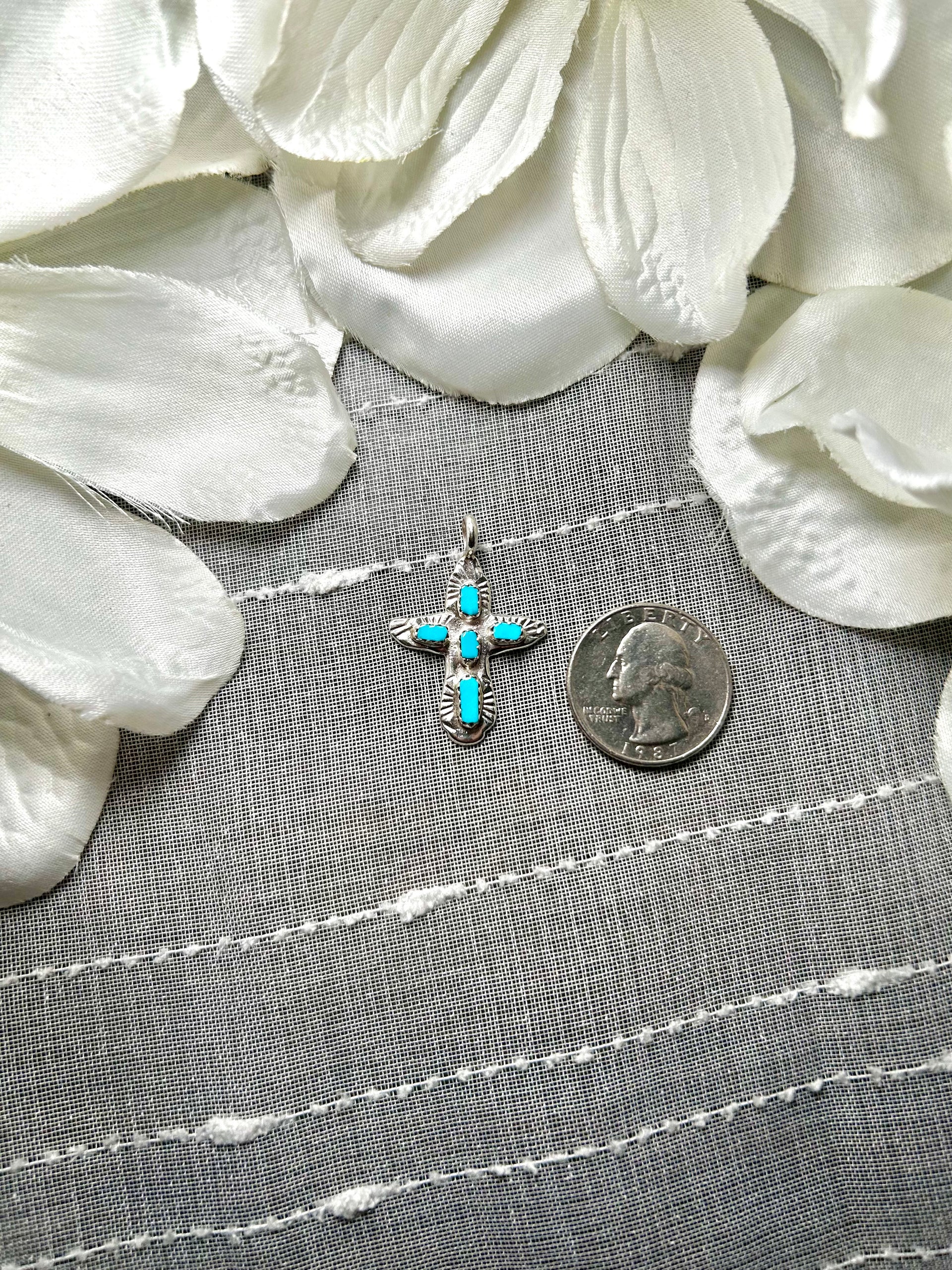 Zuni Kingman Turquoise & Sterling Silver Pendant