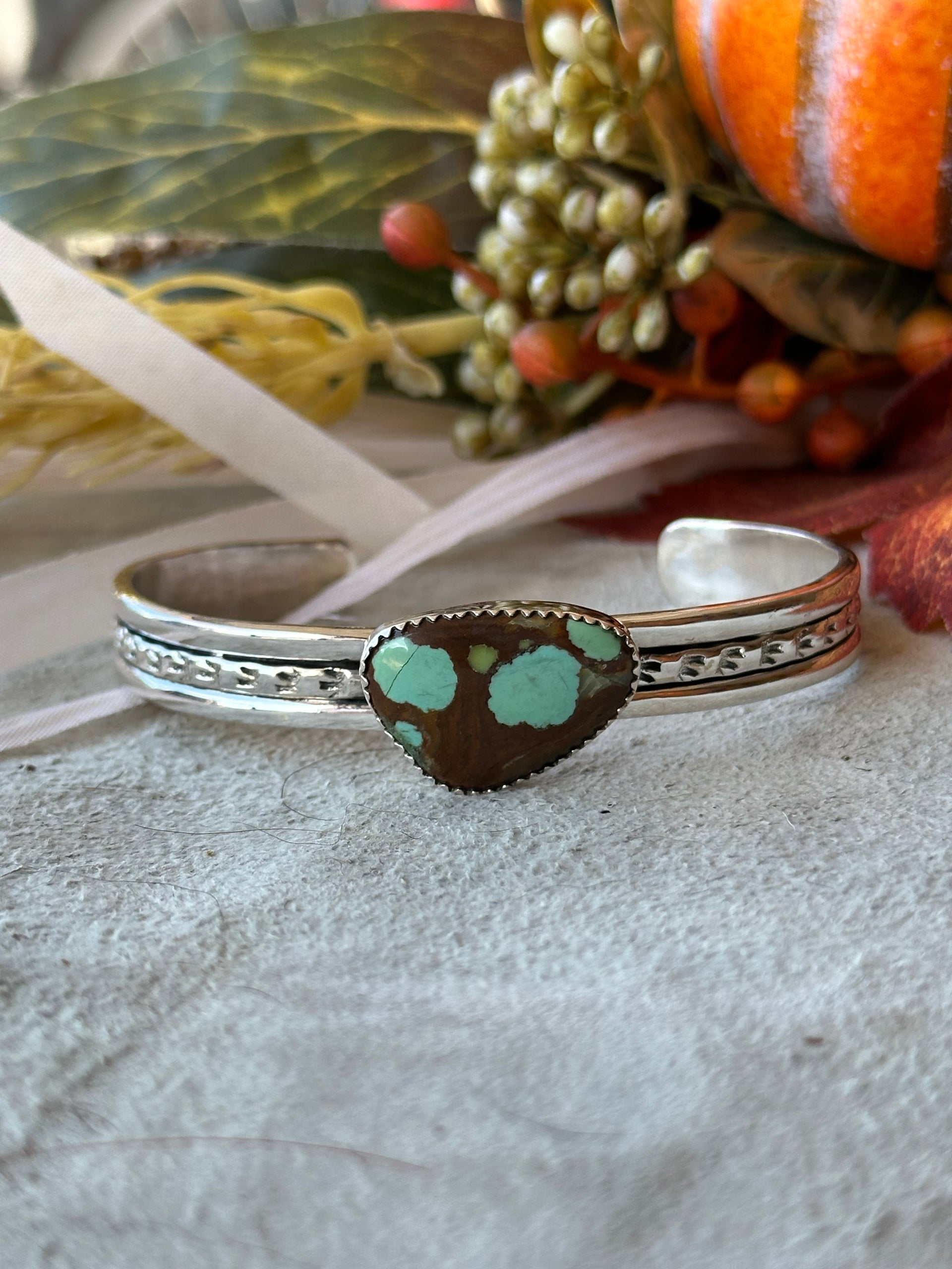 Southwest Made #8 Turquoise & Sterling Silver Cuff Bracelet