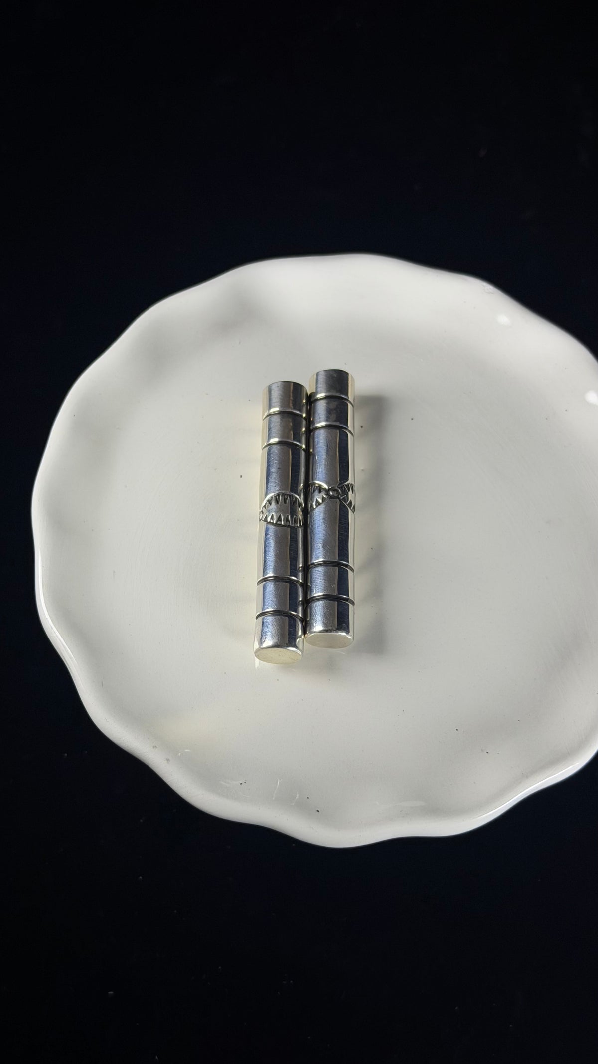 Navajo Made Sterling Silver Bolo Tips
