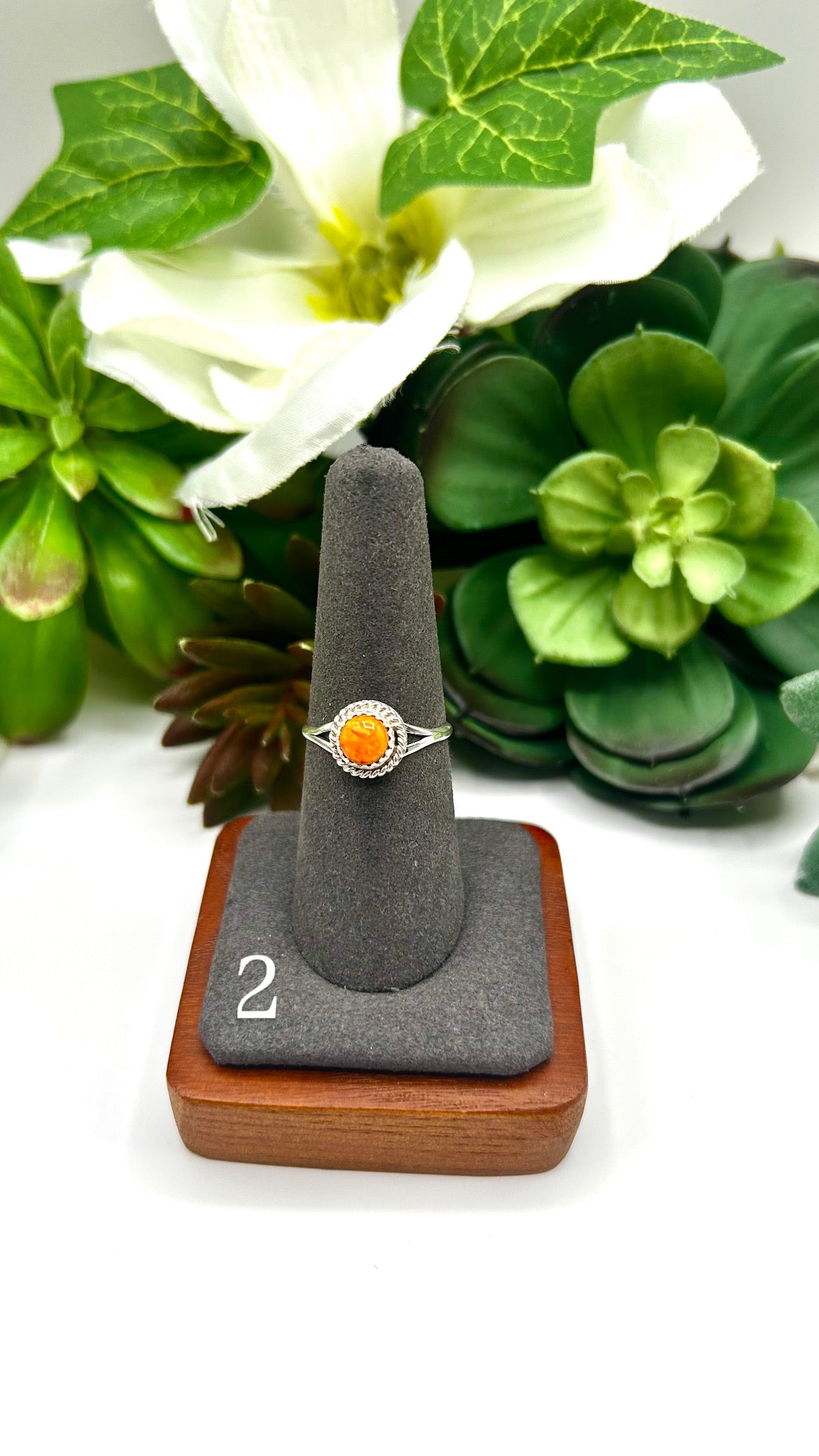 Navajo Made Spiny Oyster & Sterling Silver Ring