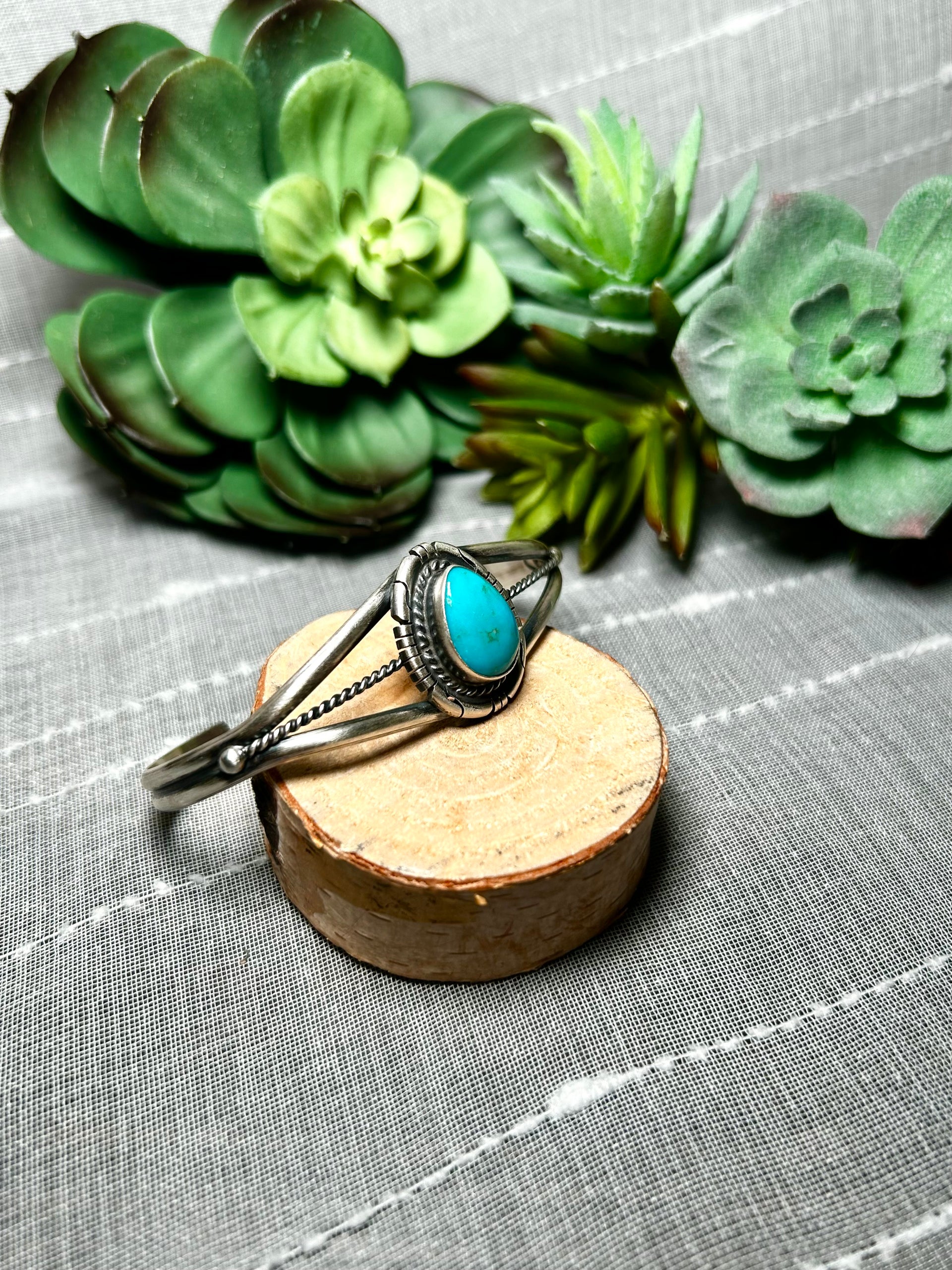 Dave Skeets Kingman Turquoise & Sterling Silver Cuff Bracelet