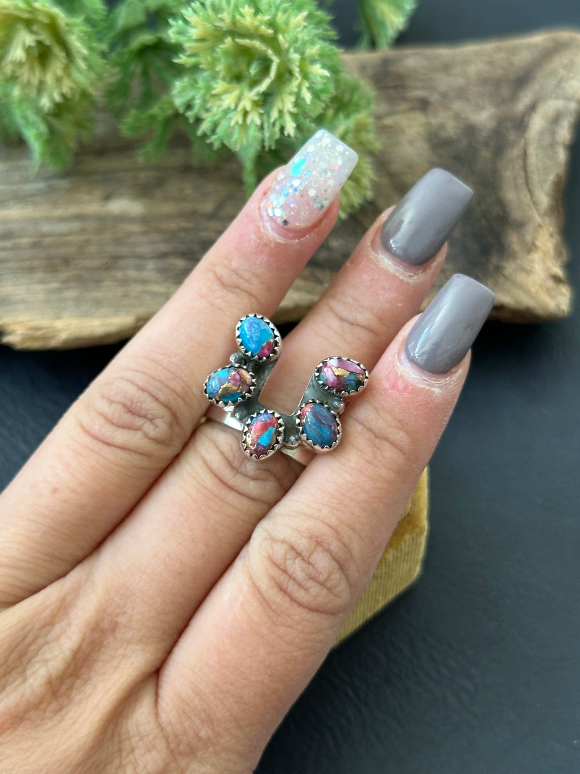 TTD “LUCKY” Mohave Turquoise & Sterling Silver Naja Ring